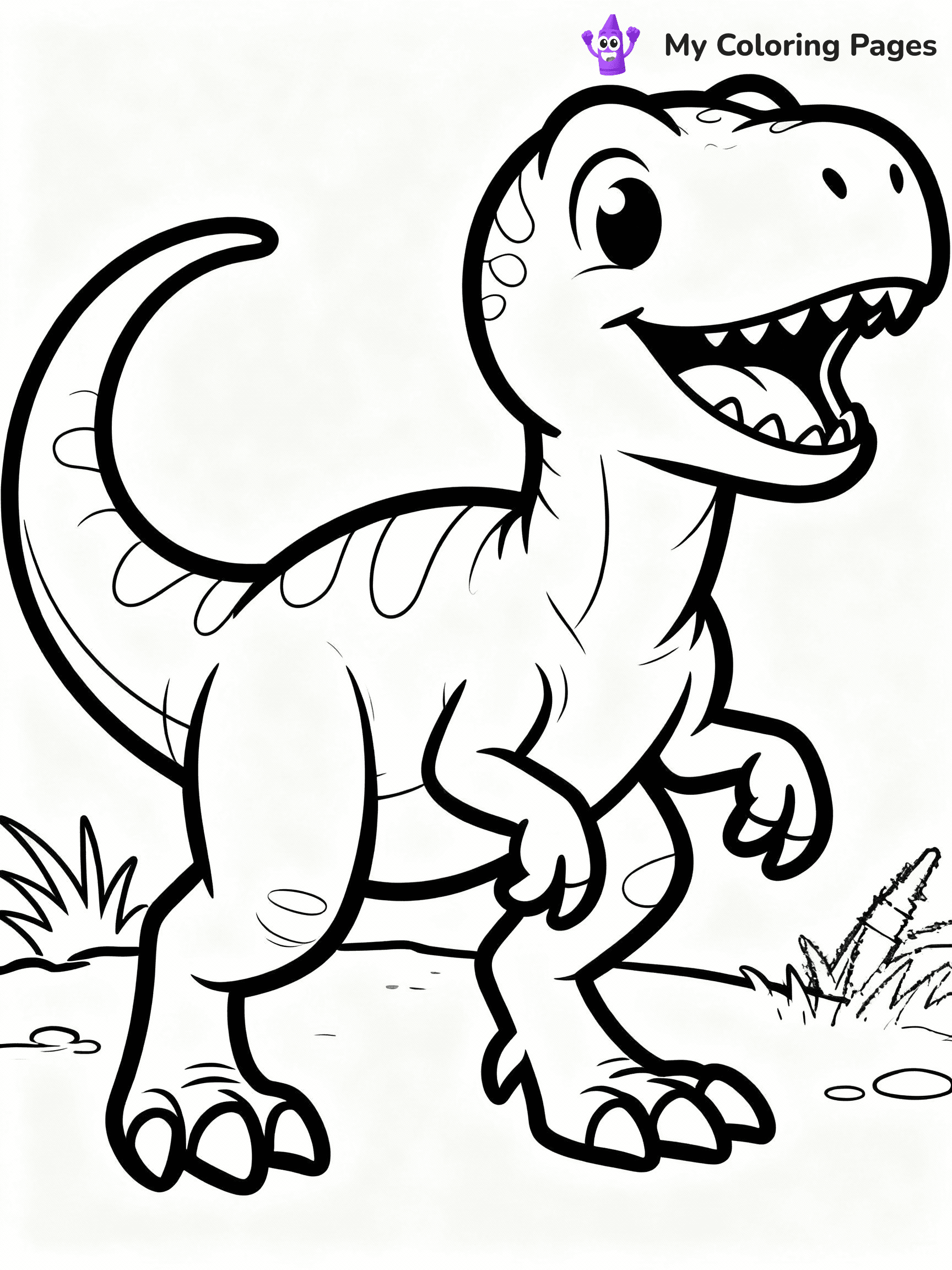 Cute Dinosaur Coloring Pages - 33