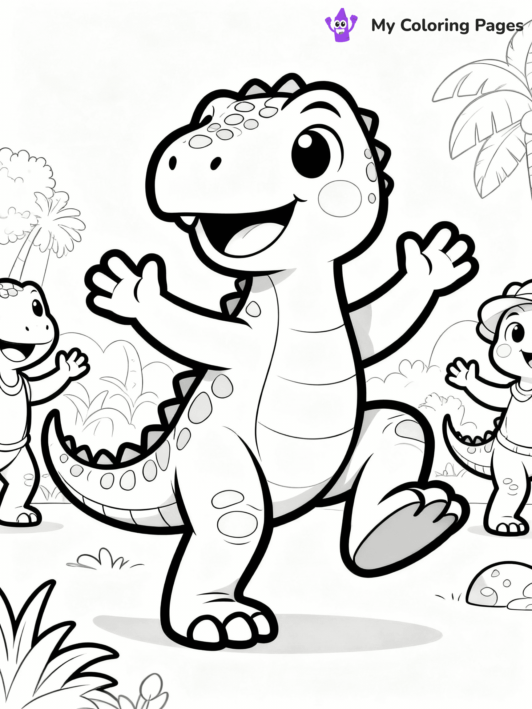 Cute Dinosaur Coloring Pages - 20