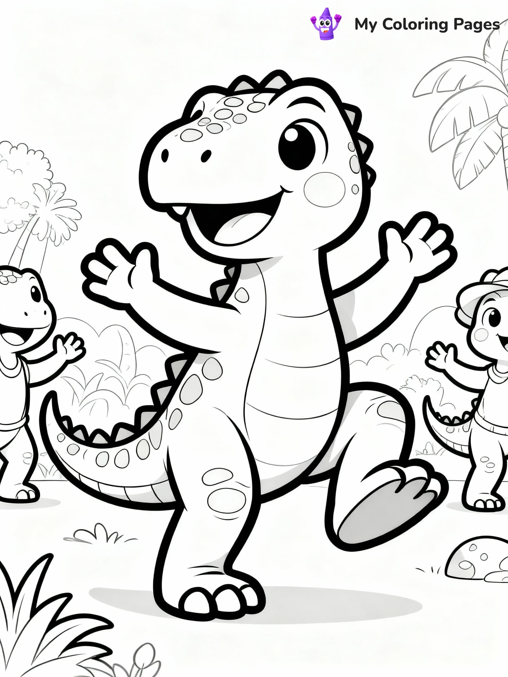 Cute Dinosaur Coloring Pages - 20