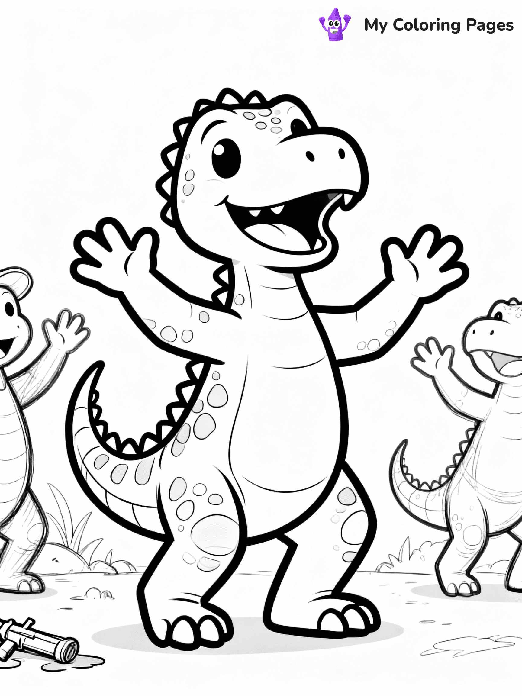 Cute Dinosaur Coloring Pages - 19