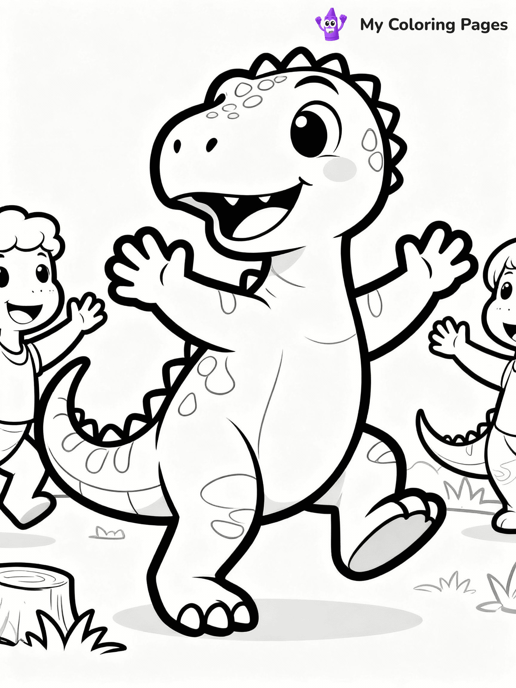 Cute Dinosaur Coloring Pages - 18