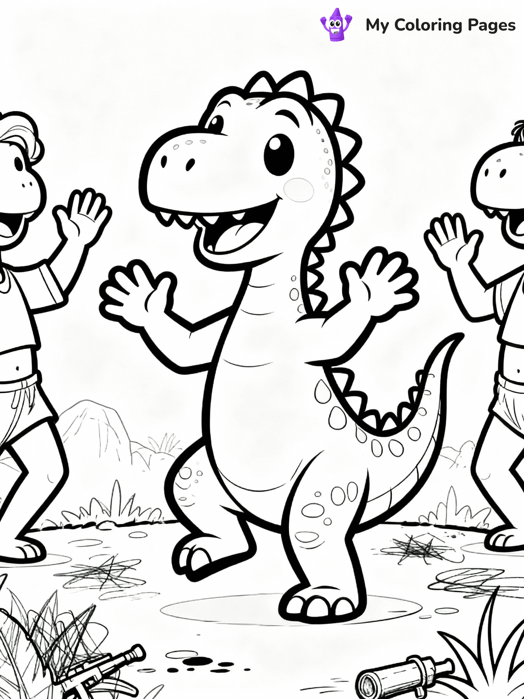 Cute Dinosaur Coloring Pages - 17