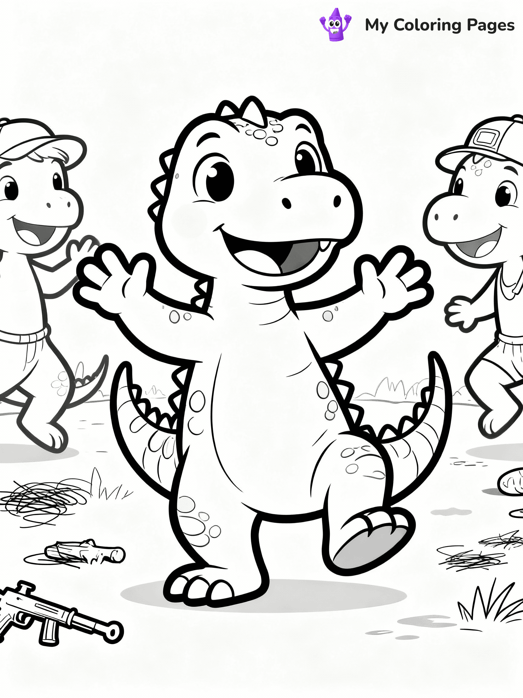Cute Dinosaur Coloring Pages - 16
