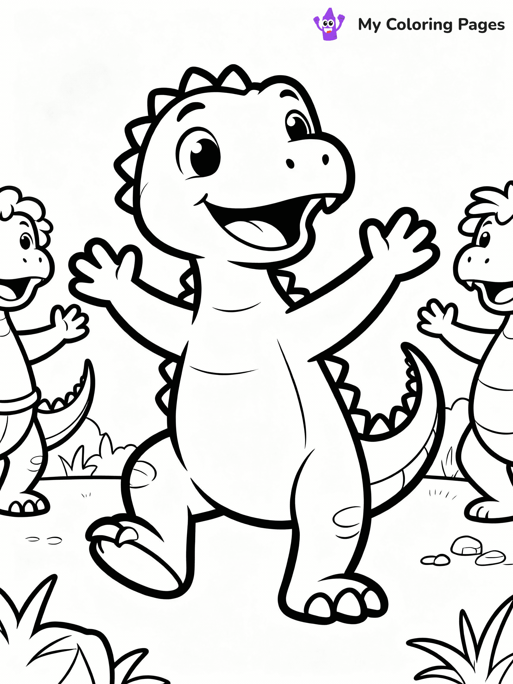 Cute Dinosaur Coloring Pages - 15