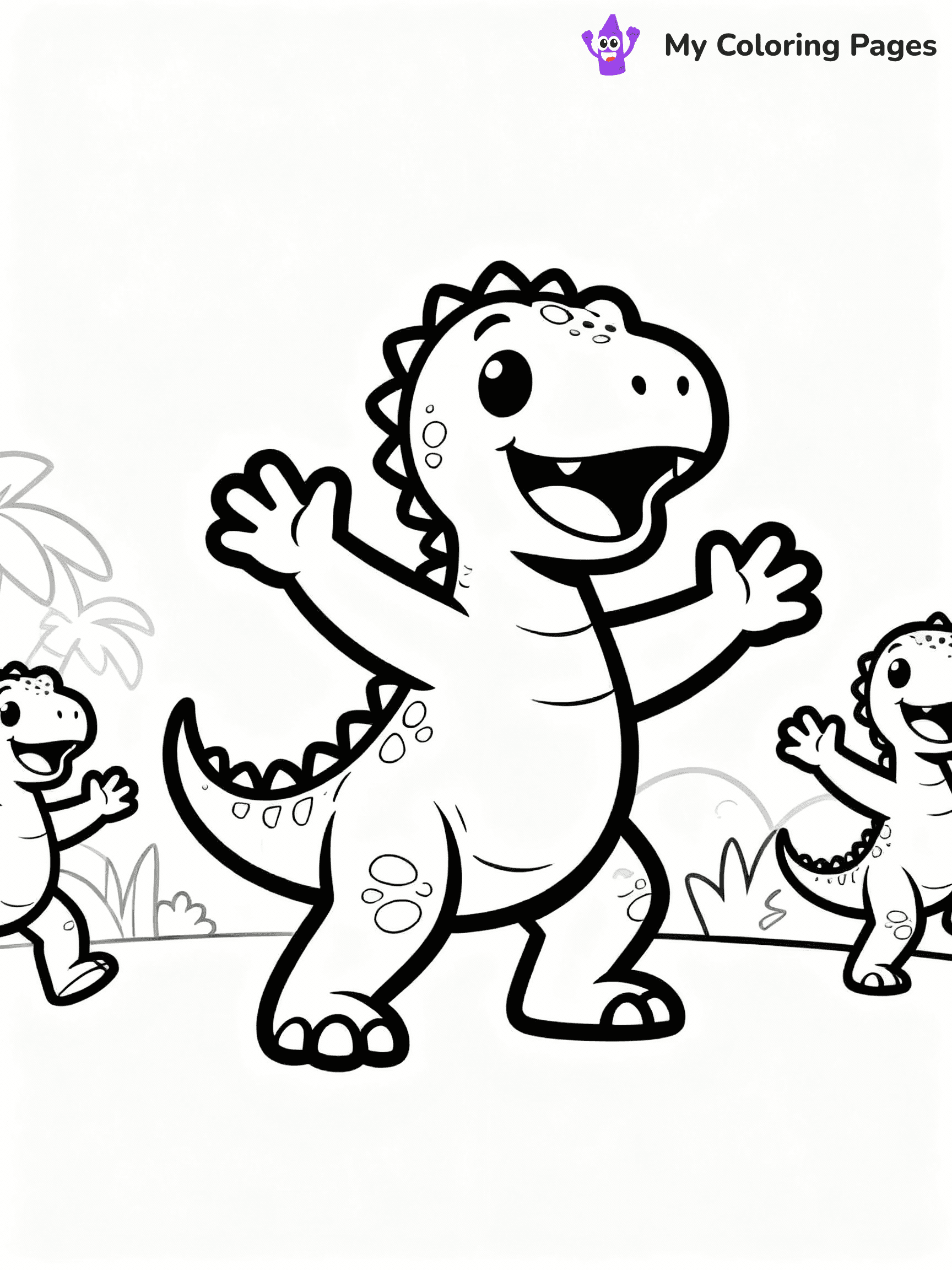 Cute Dinosaur Coloring Pages - 14