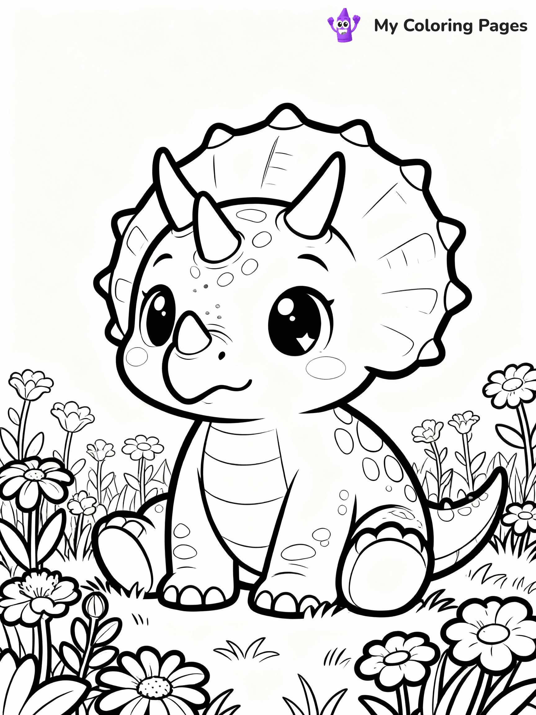Cute Dinosaur Coloring Pages - 7
