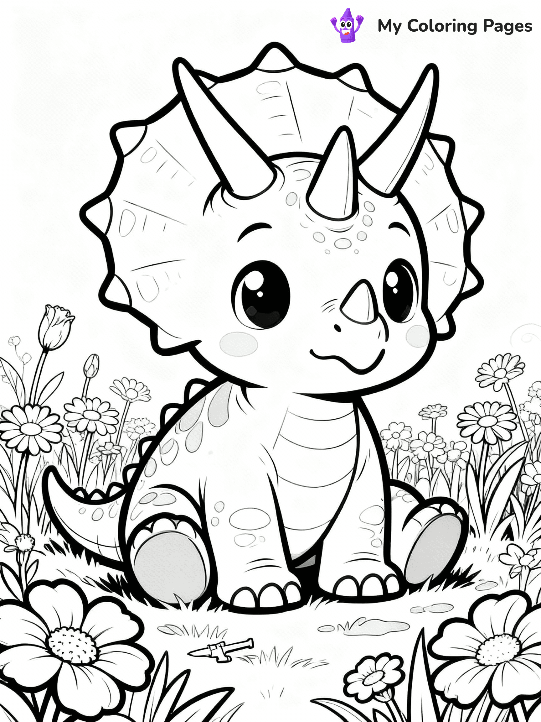 Cute Dinosaur Coloring Pages - 4