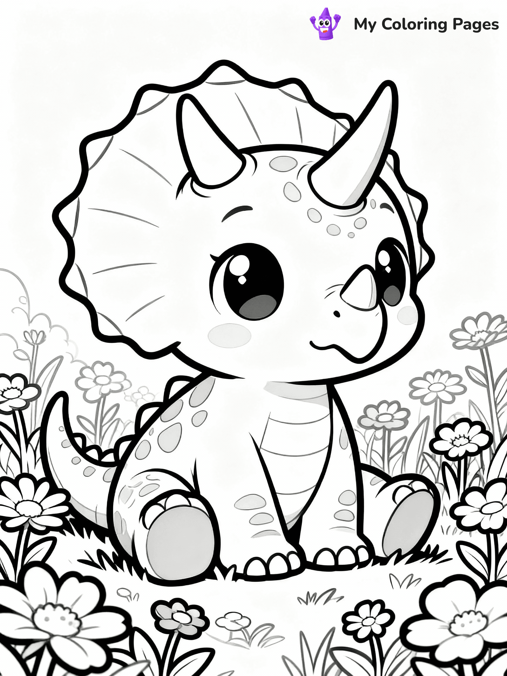 Cute Dinosaur Coloring Pages - 3