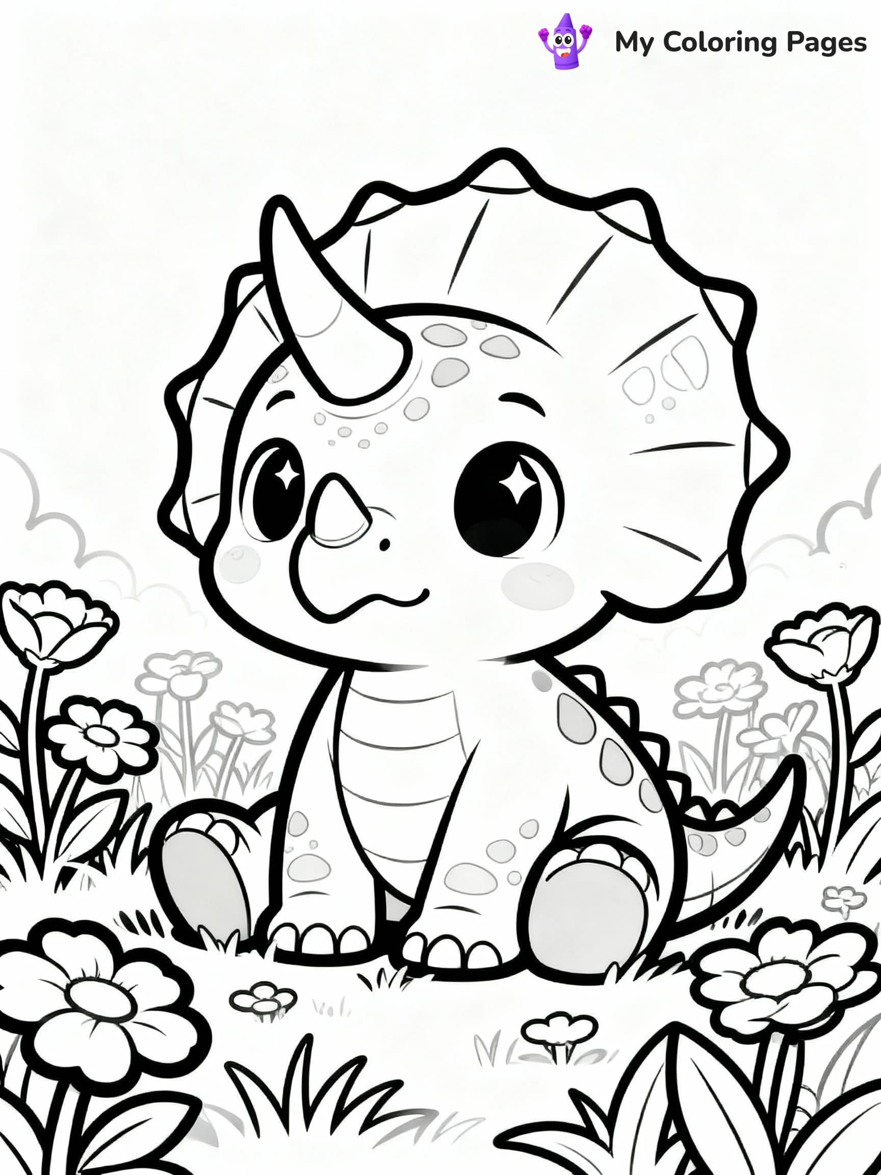 Cute Dinosaur Coloring Pages - 2