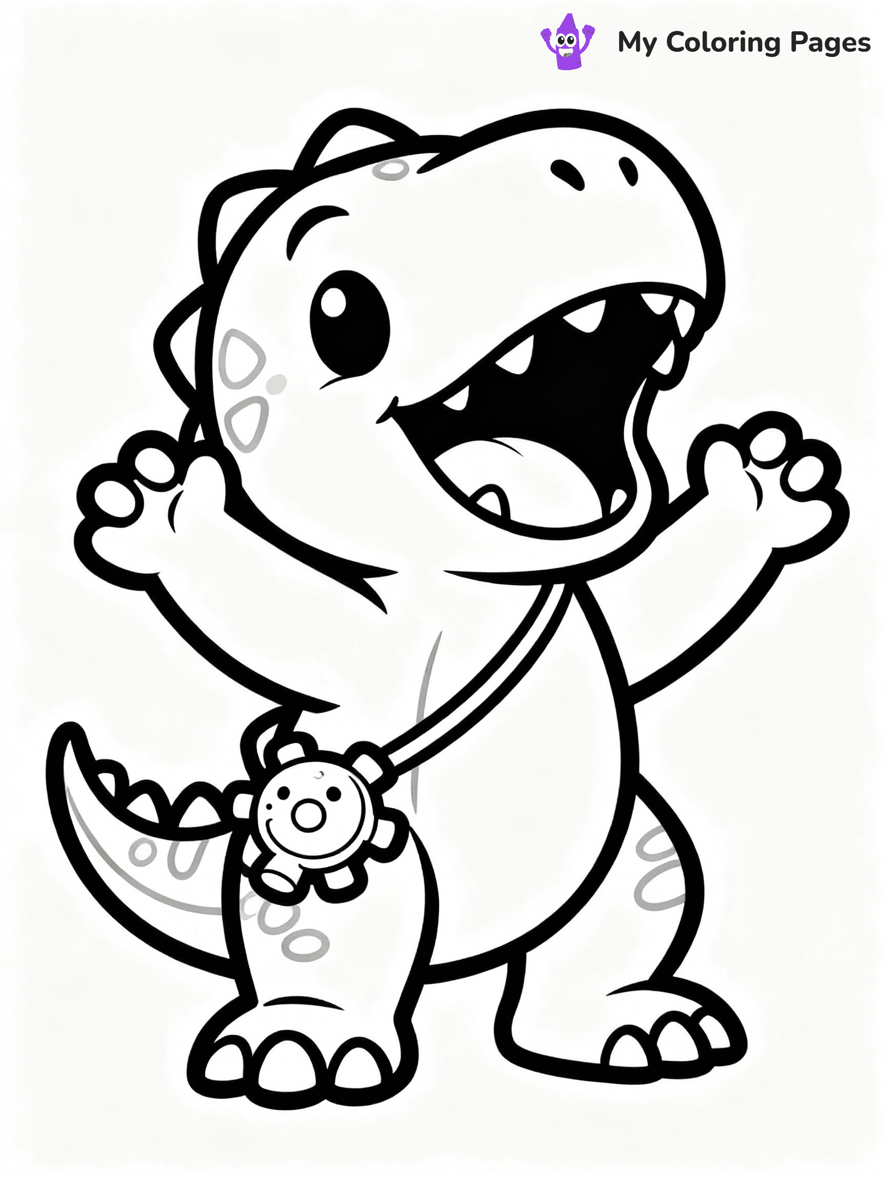 Cute Dinosaur Coloring Pages - 1