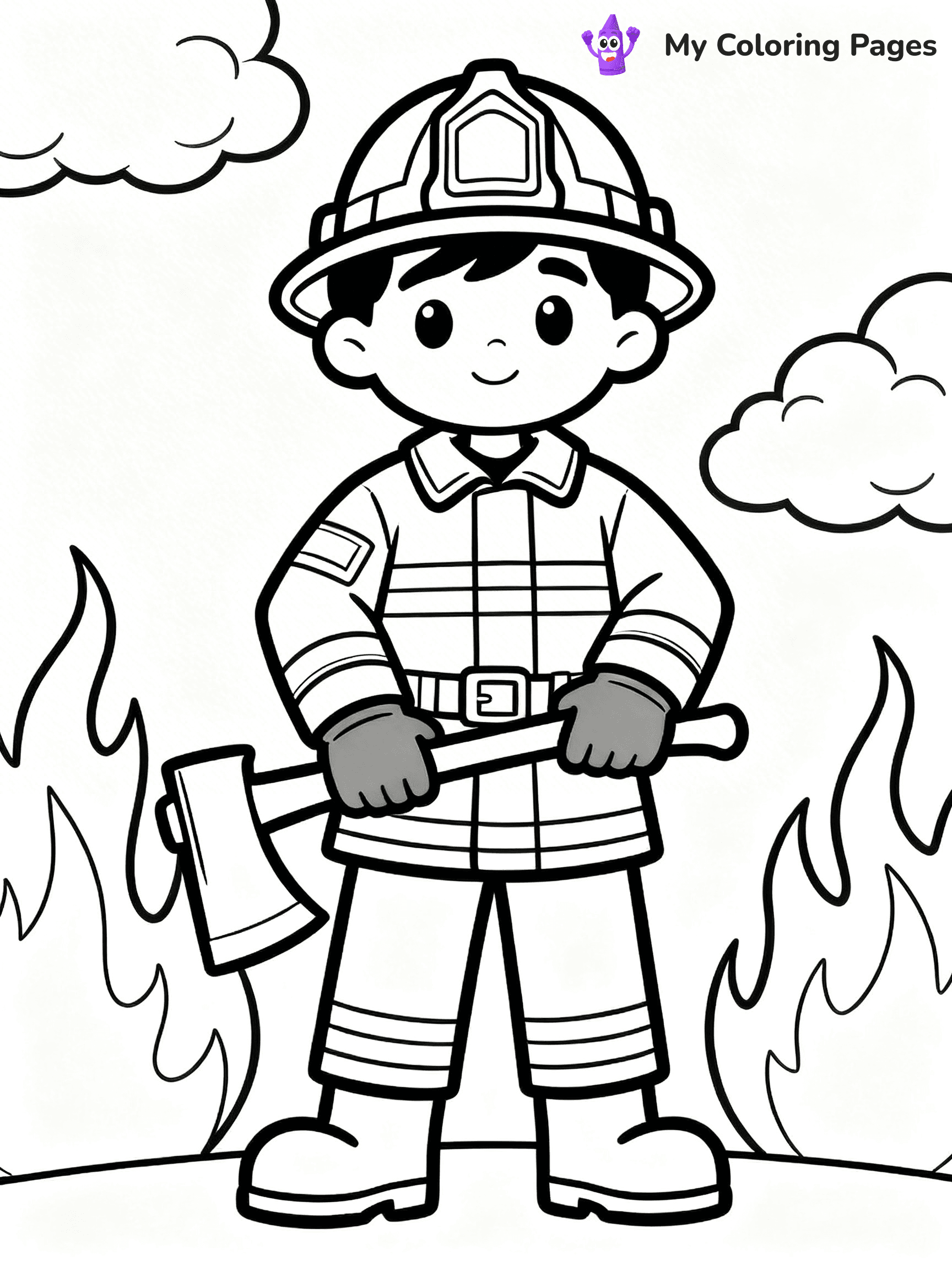 Firefighter Coloring Pages - 54