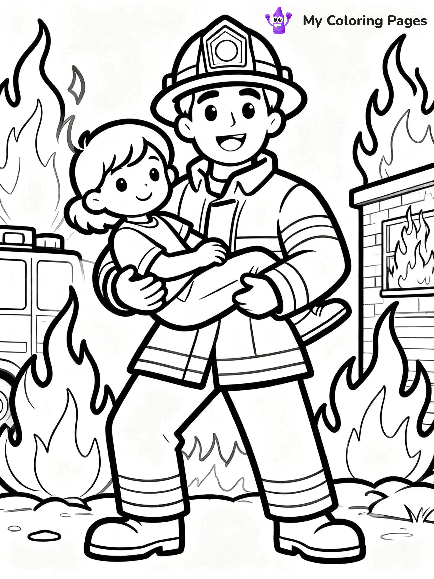 Firefighter Coloring Pages - 32