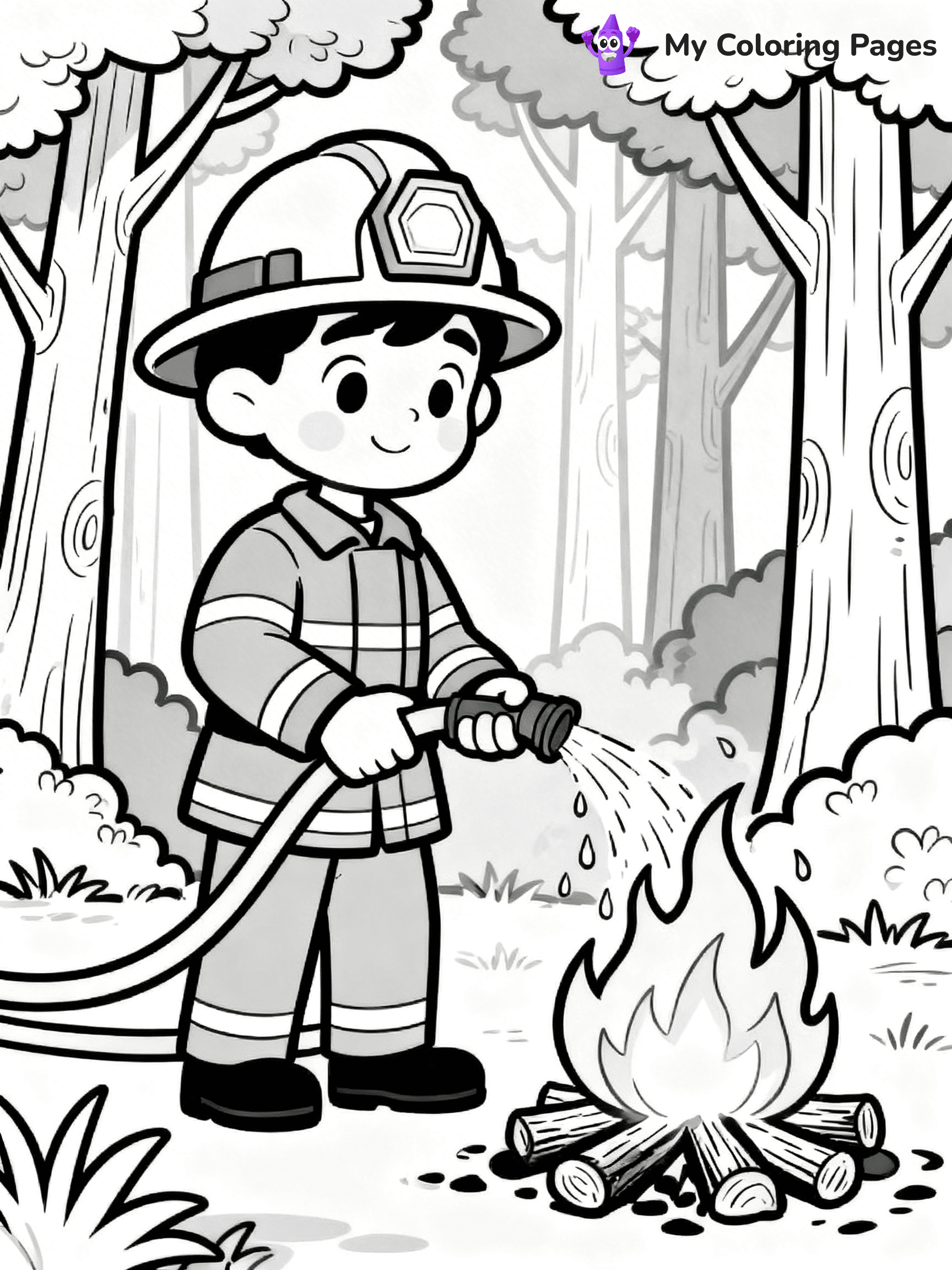 Firefighter Coloring Pages - 2