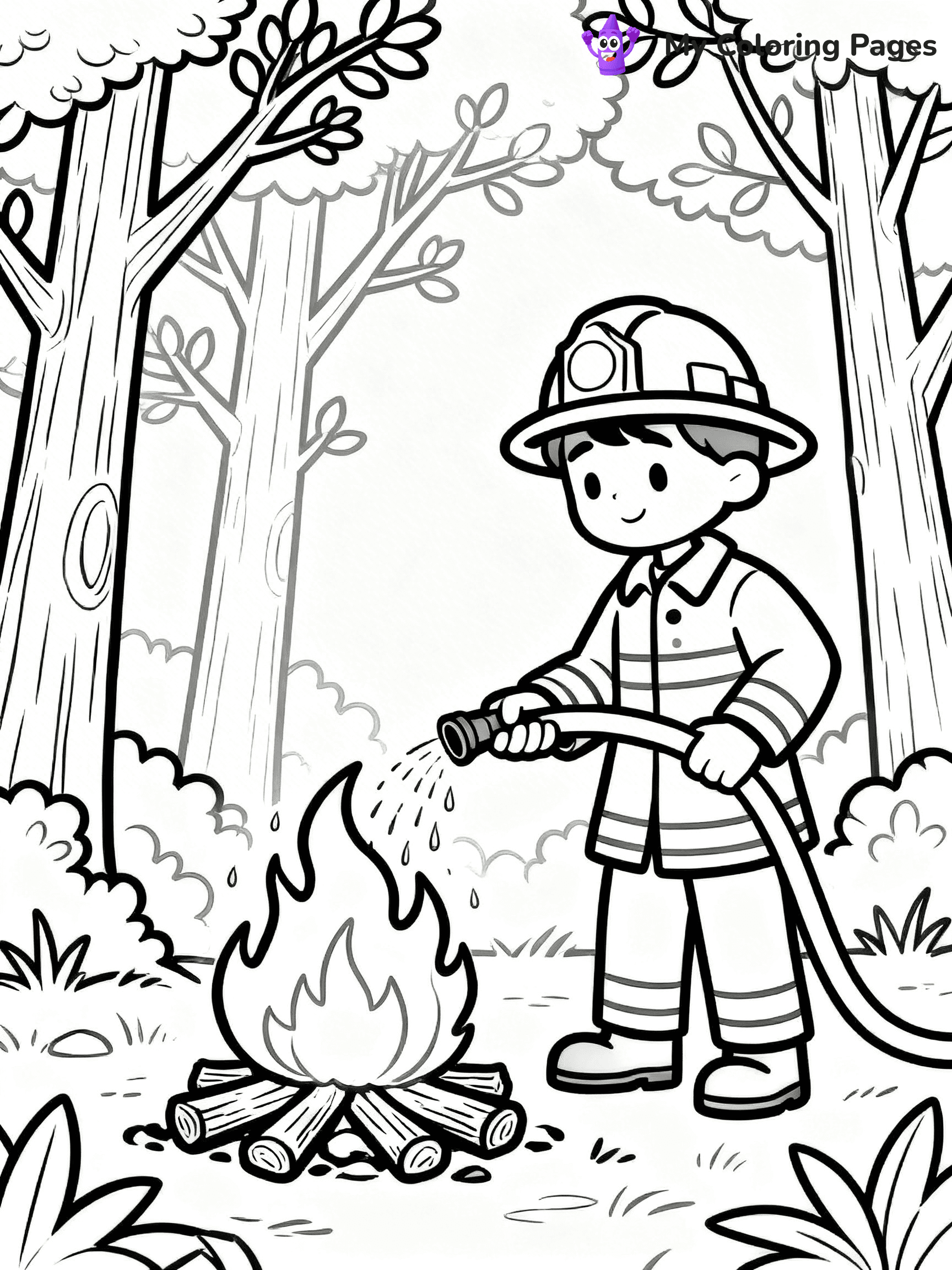 Firefighter Coloring Pages - 1