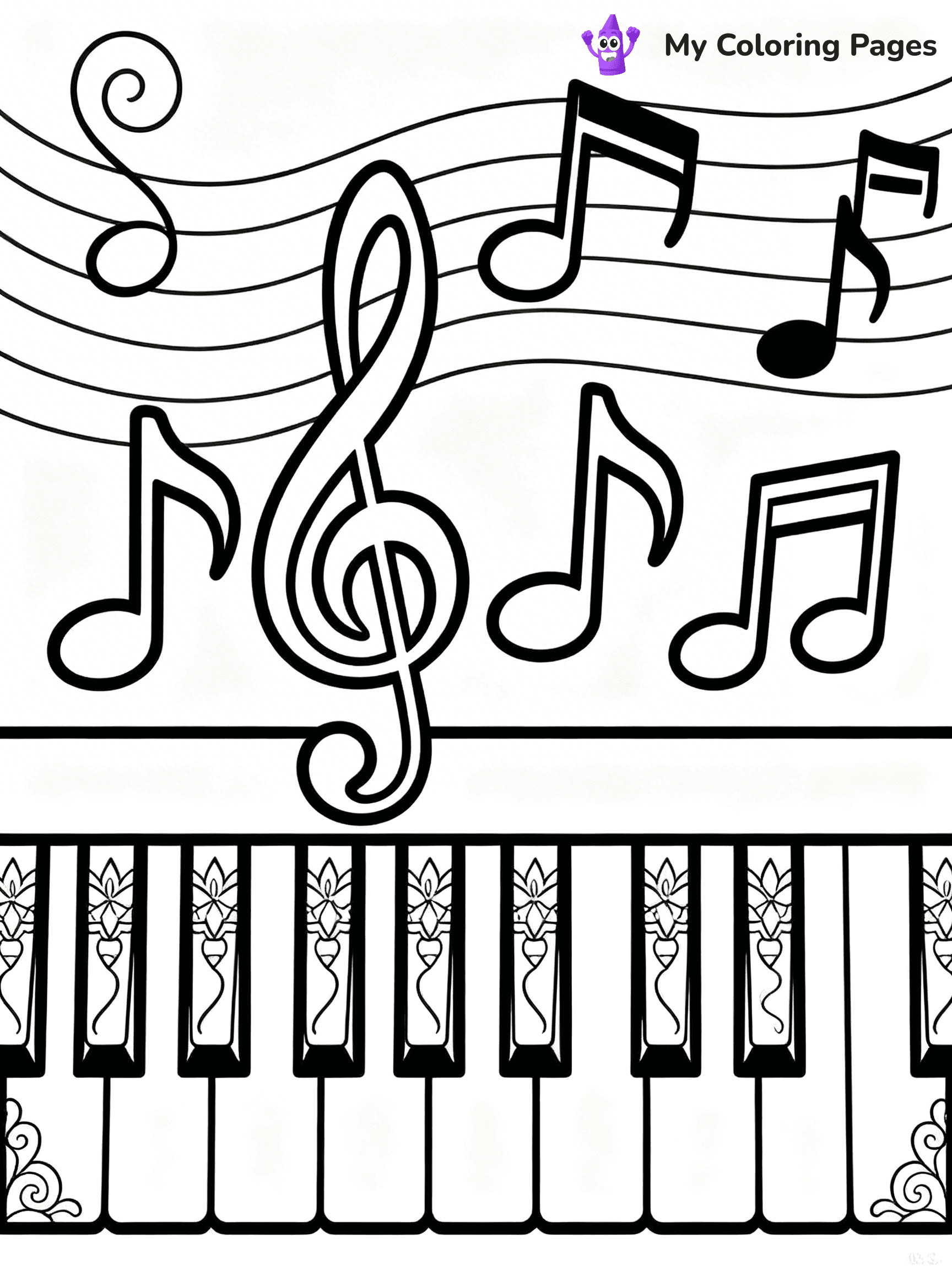 Piano Coloring Pages - 56
