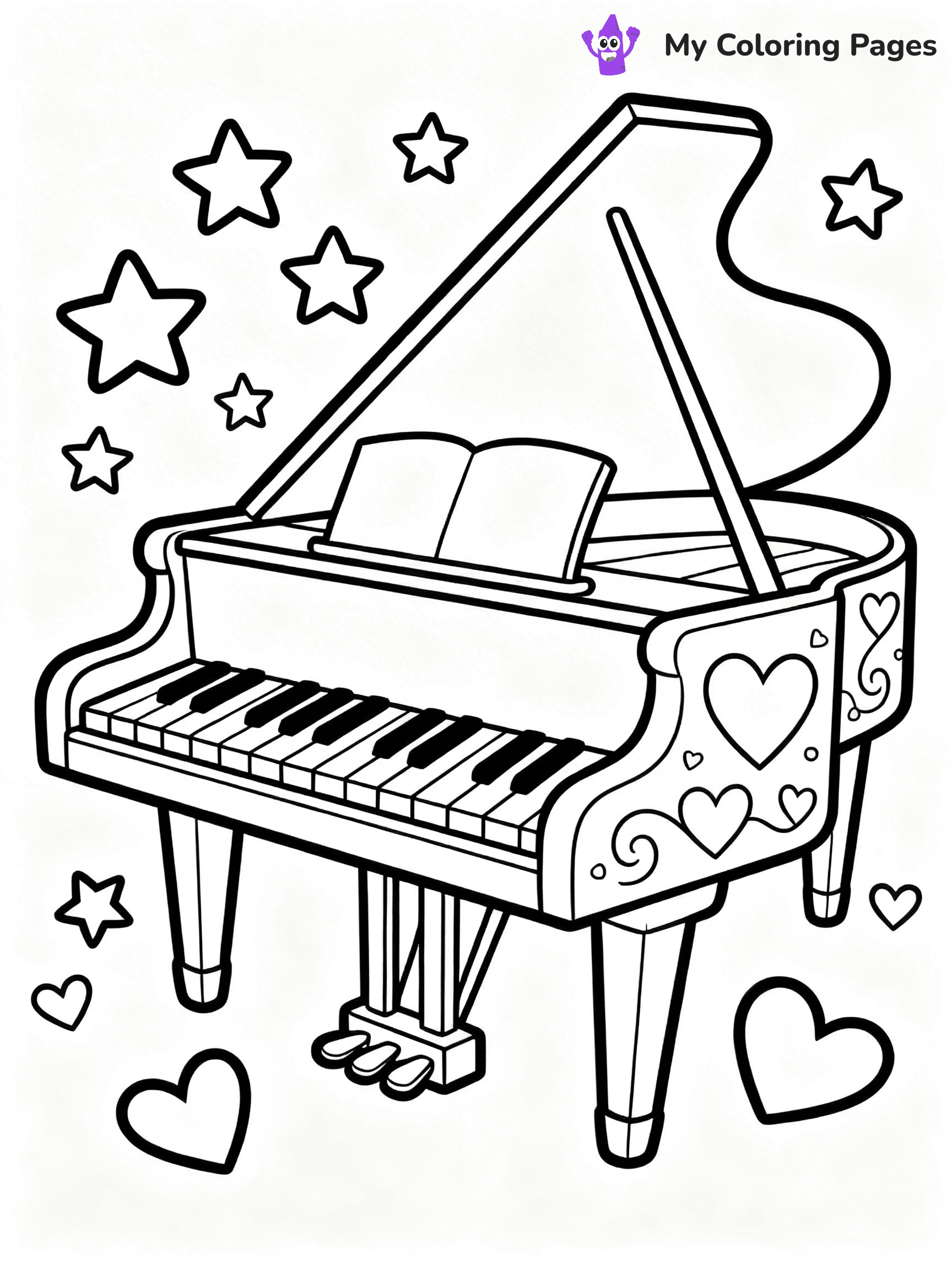 Piano Coloring Pages - 12