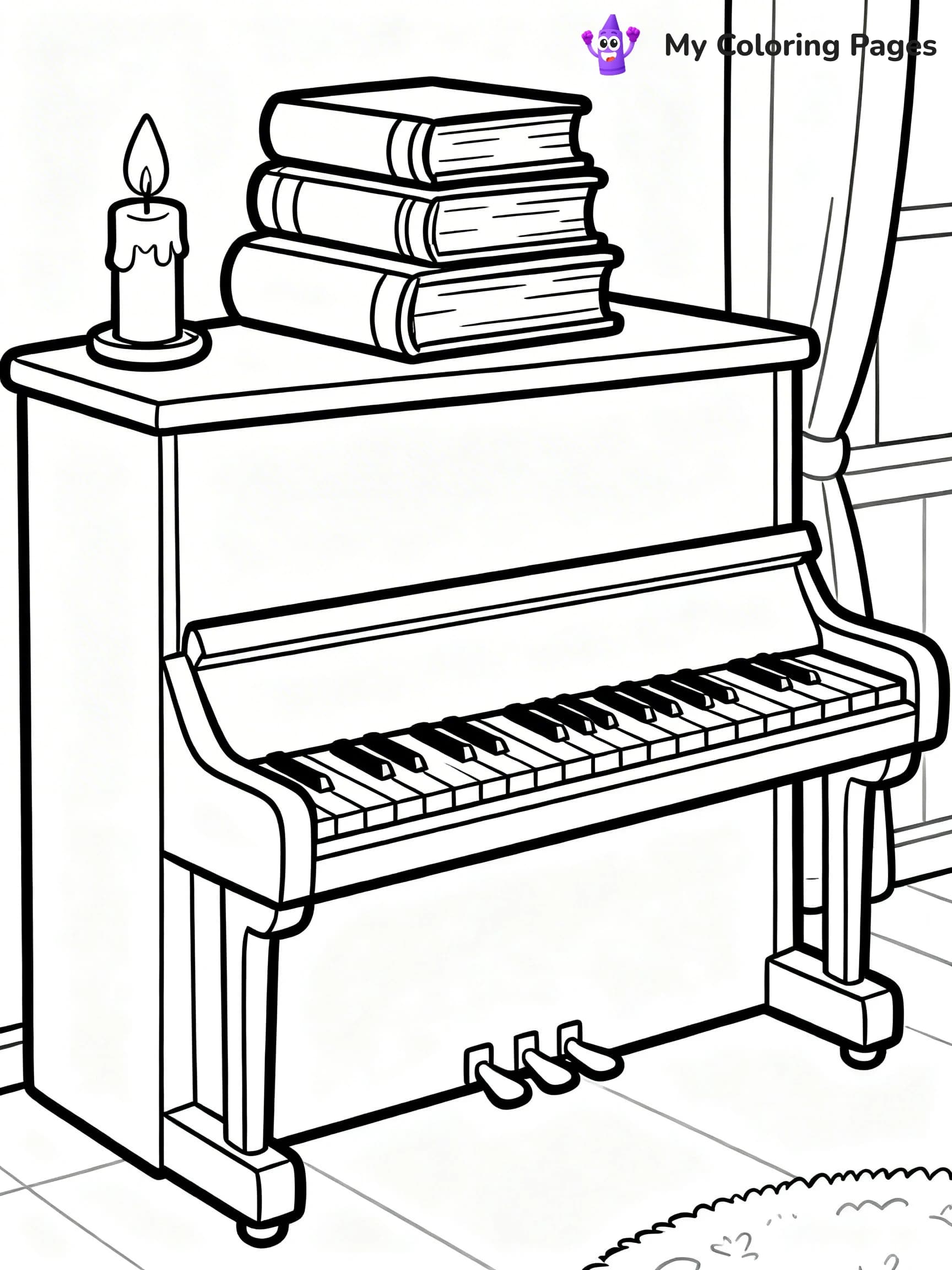 Piano Coloring Pages - 1