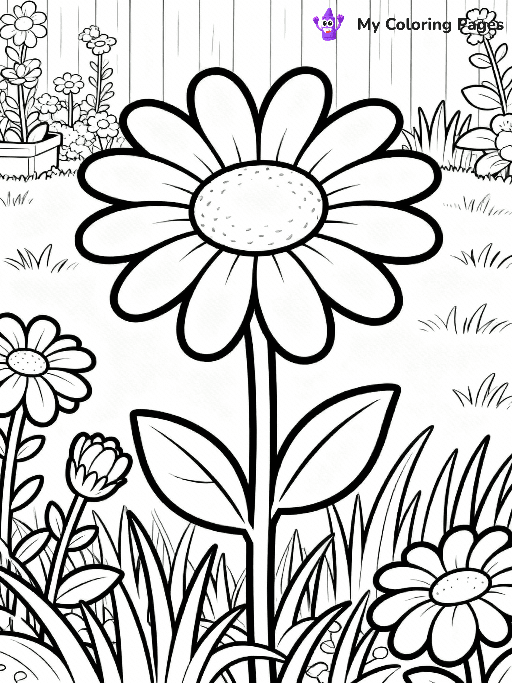 Daisy Coloring Pages - 1