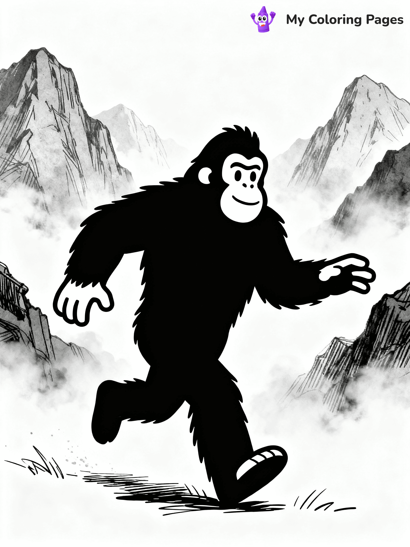 Bigfoot Coloring Pages - 1