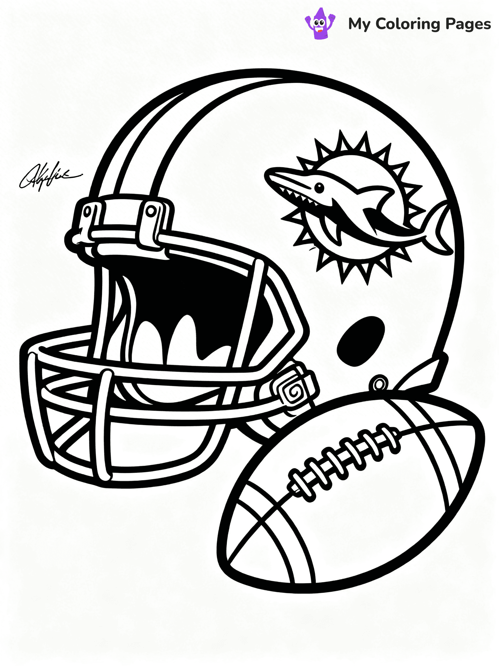 Miami Dolphins Logo Coloring Pages - 30
