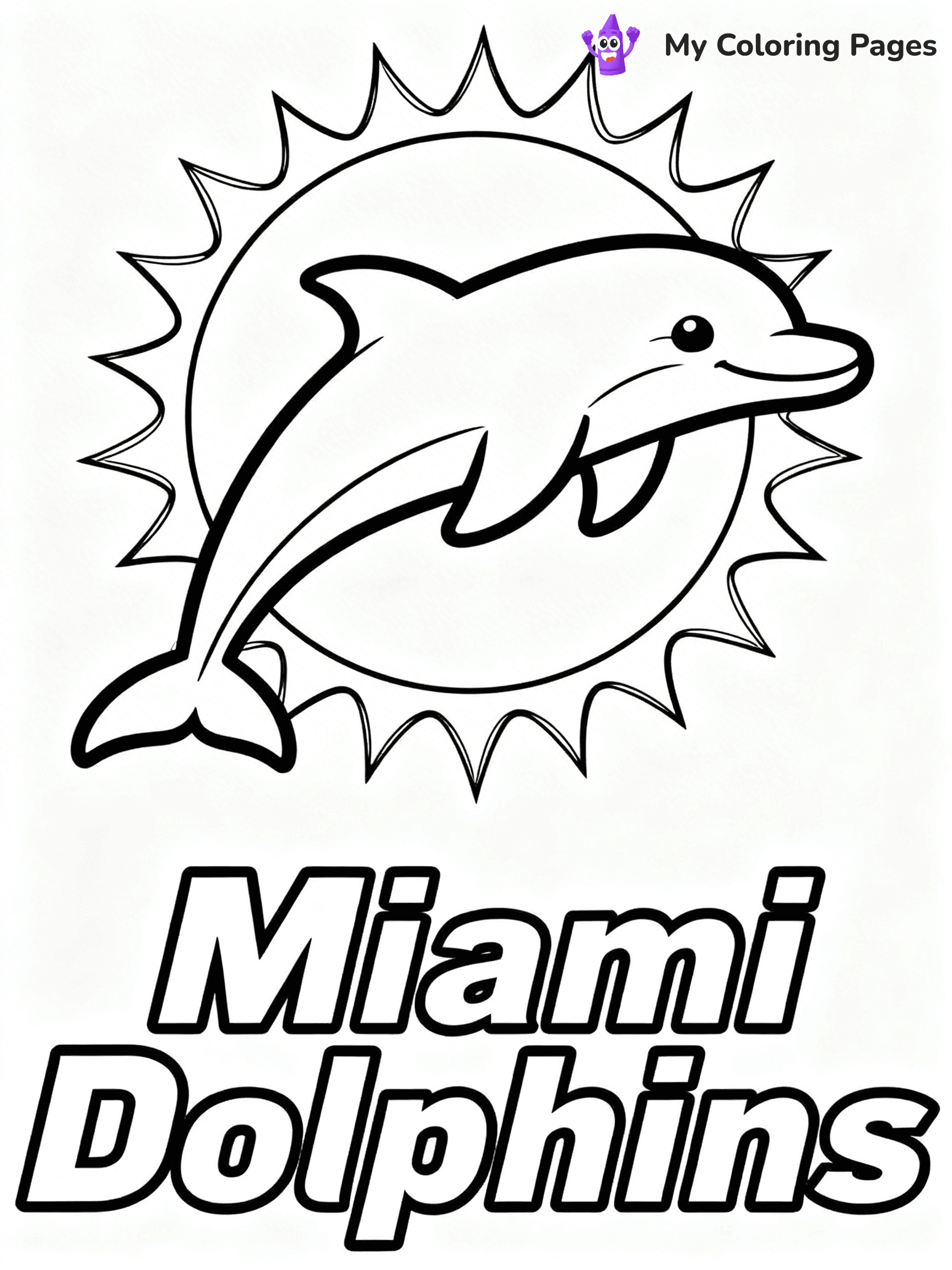 Miami Dolphins Logo Coloring Pages - 18
