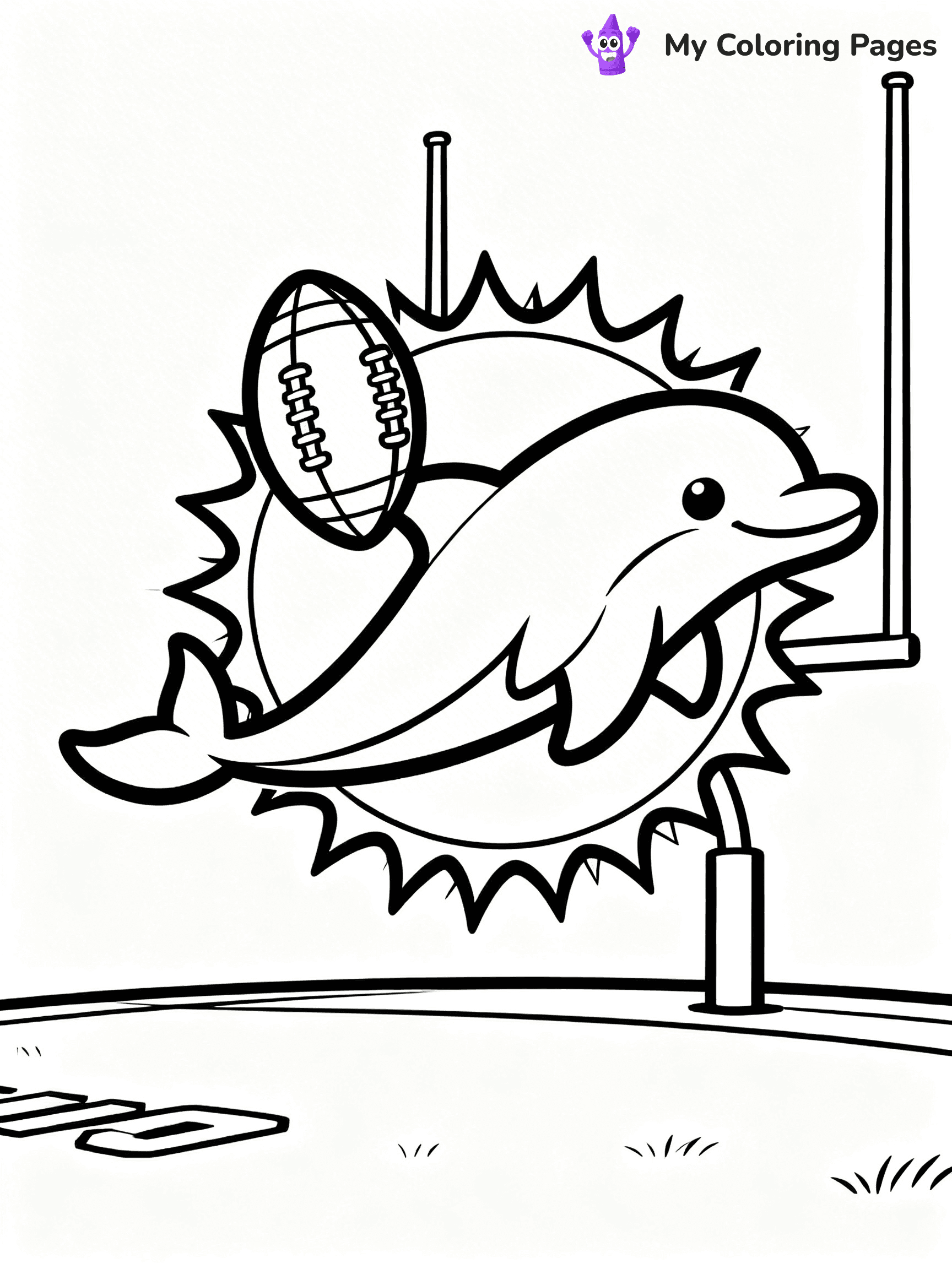 Miami Dolphins Logo Coloring Pages - 11