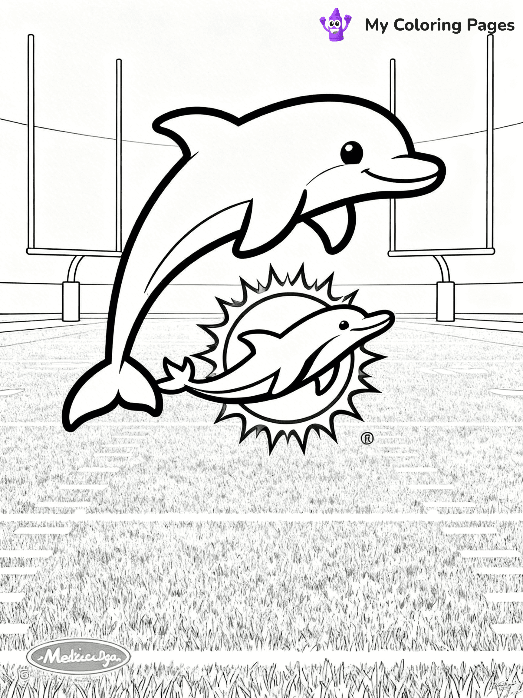 Miami Dolphins Logo Coloring Pages - 8