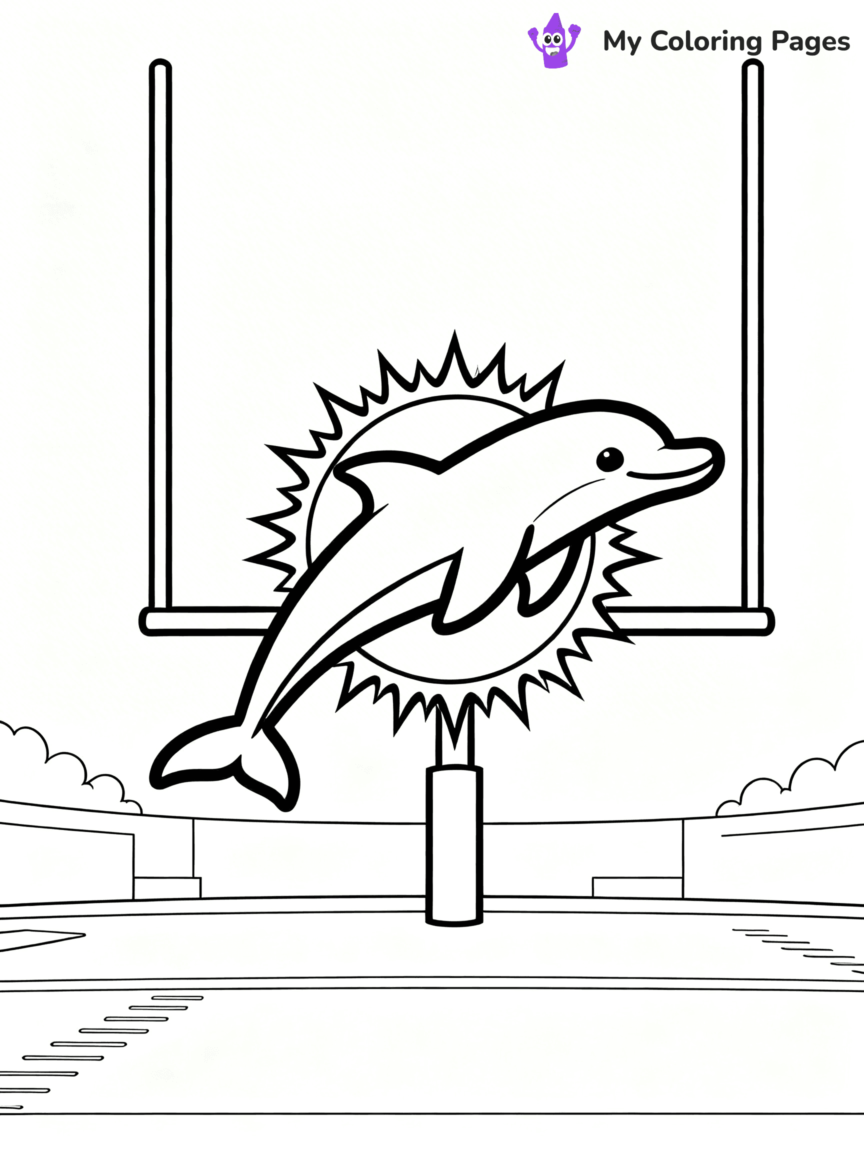 Miami Dolphins Logo Coloring Pages - 7