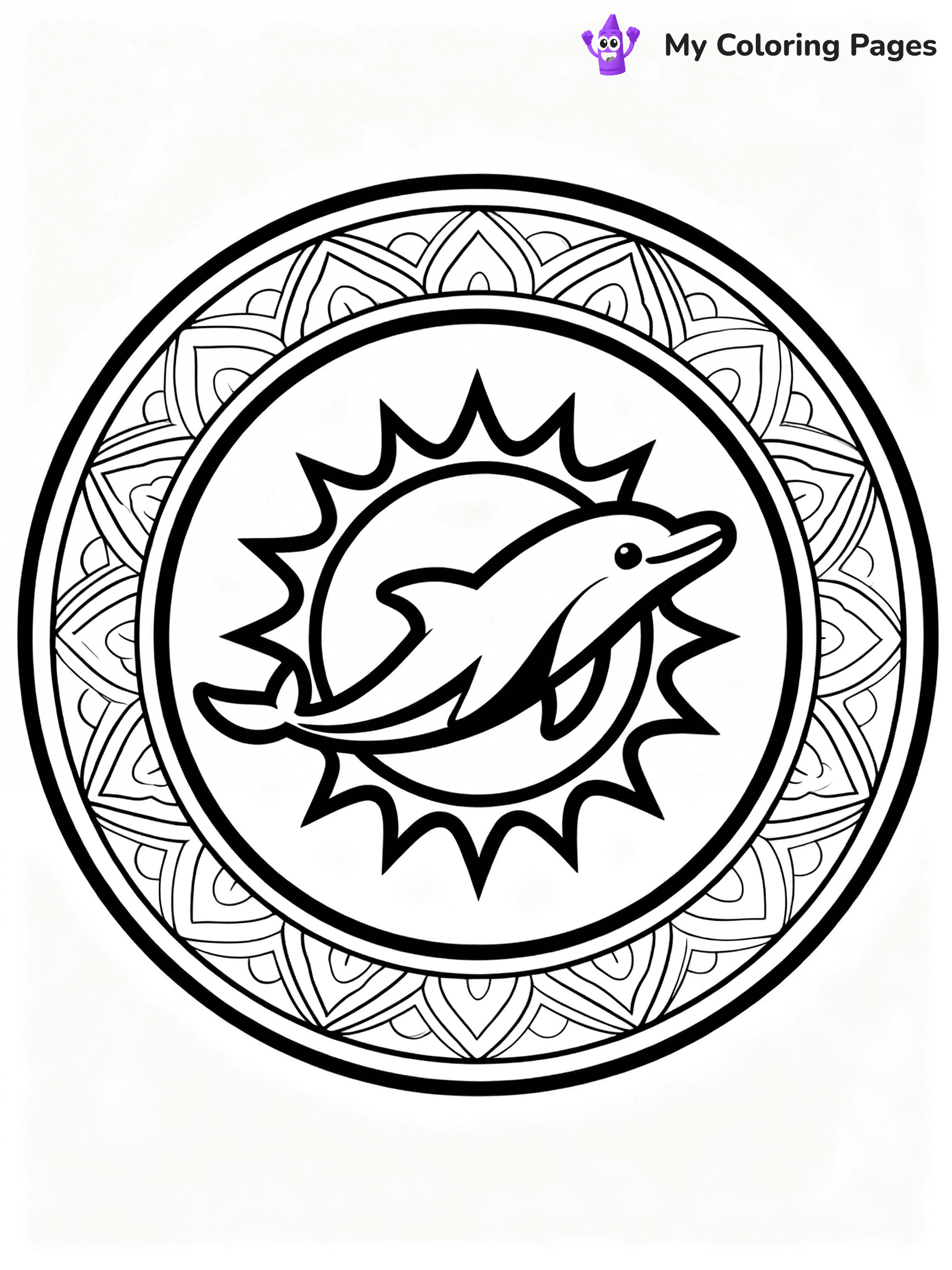 Miami Dolphins Logo Coloring Pages - 6