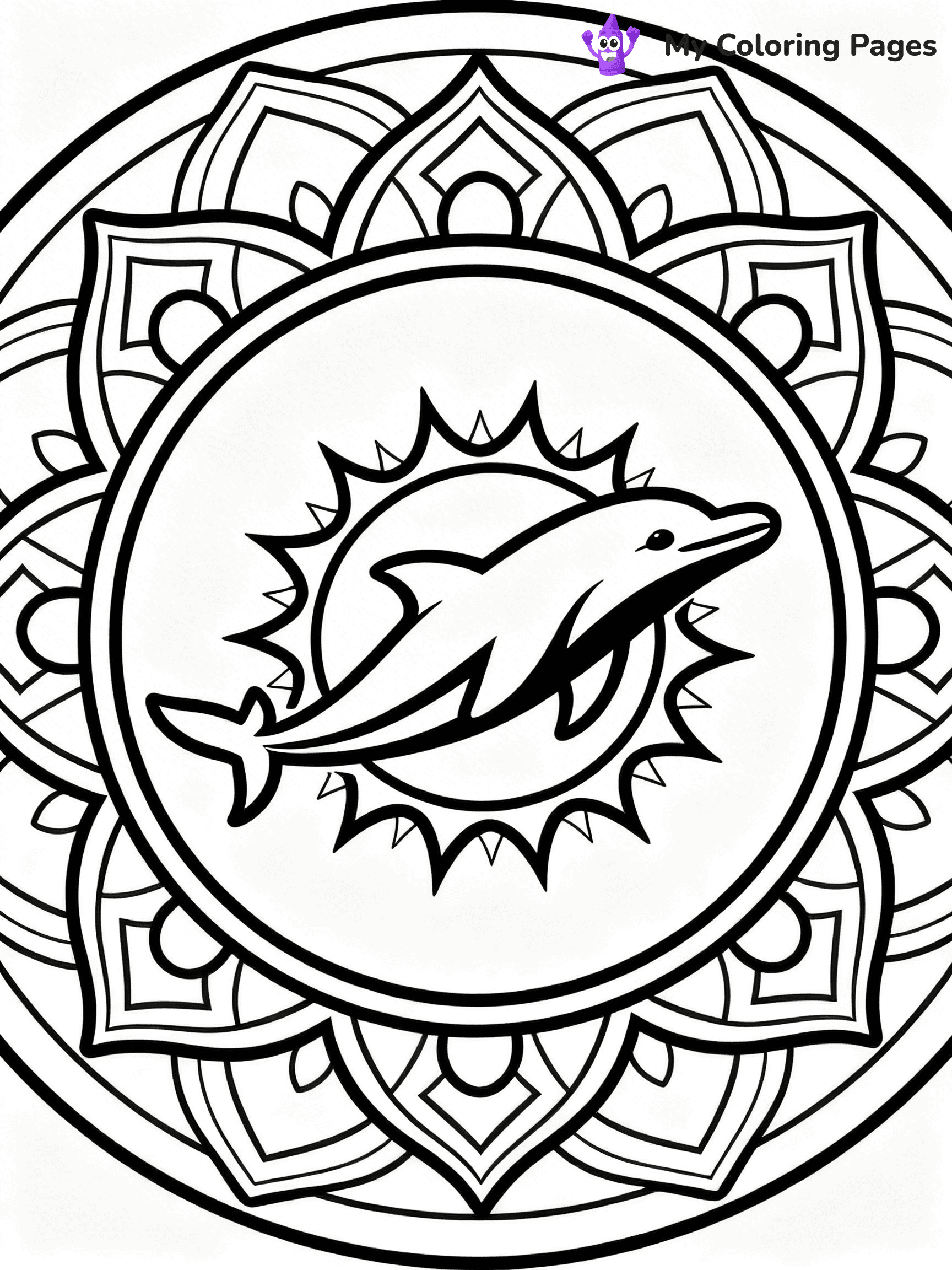 Miami Dolphins Logo Coloring Pages - 5