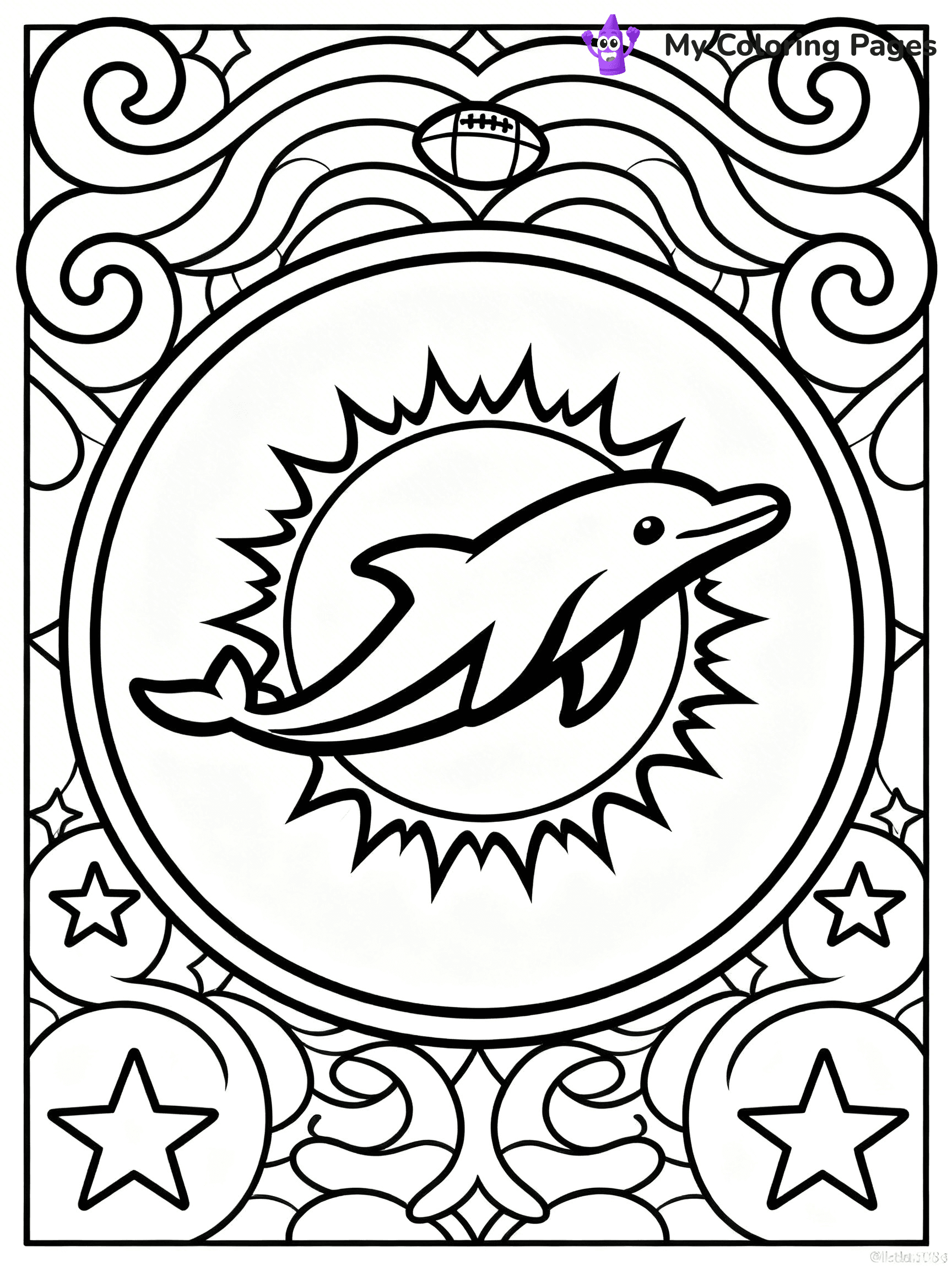 Miami Dolphins Logo Coloring Pages - 4