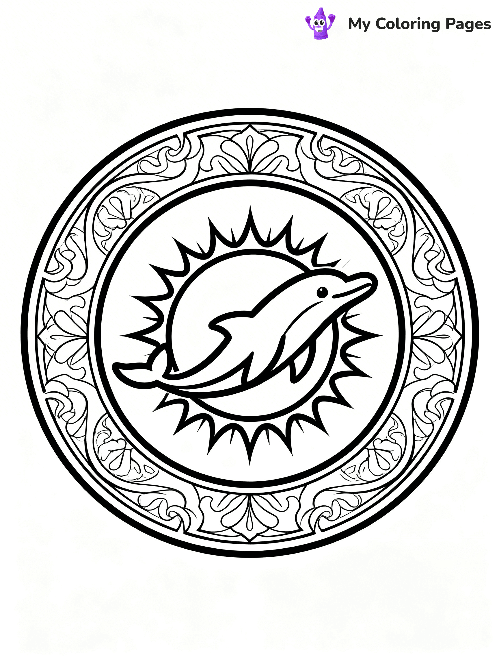 Miami Dolphins Logo Coloring Pages - 3