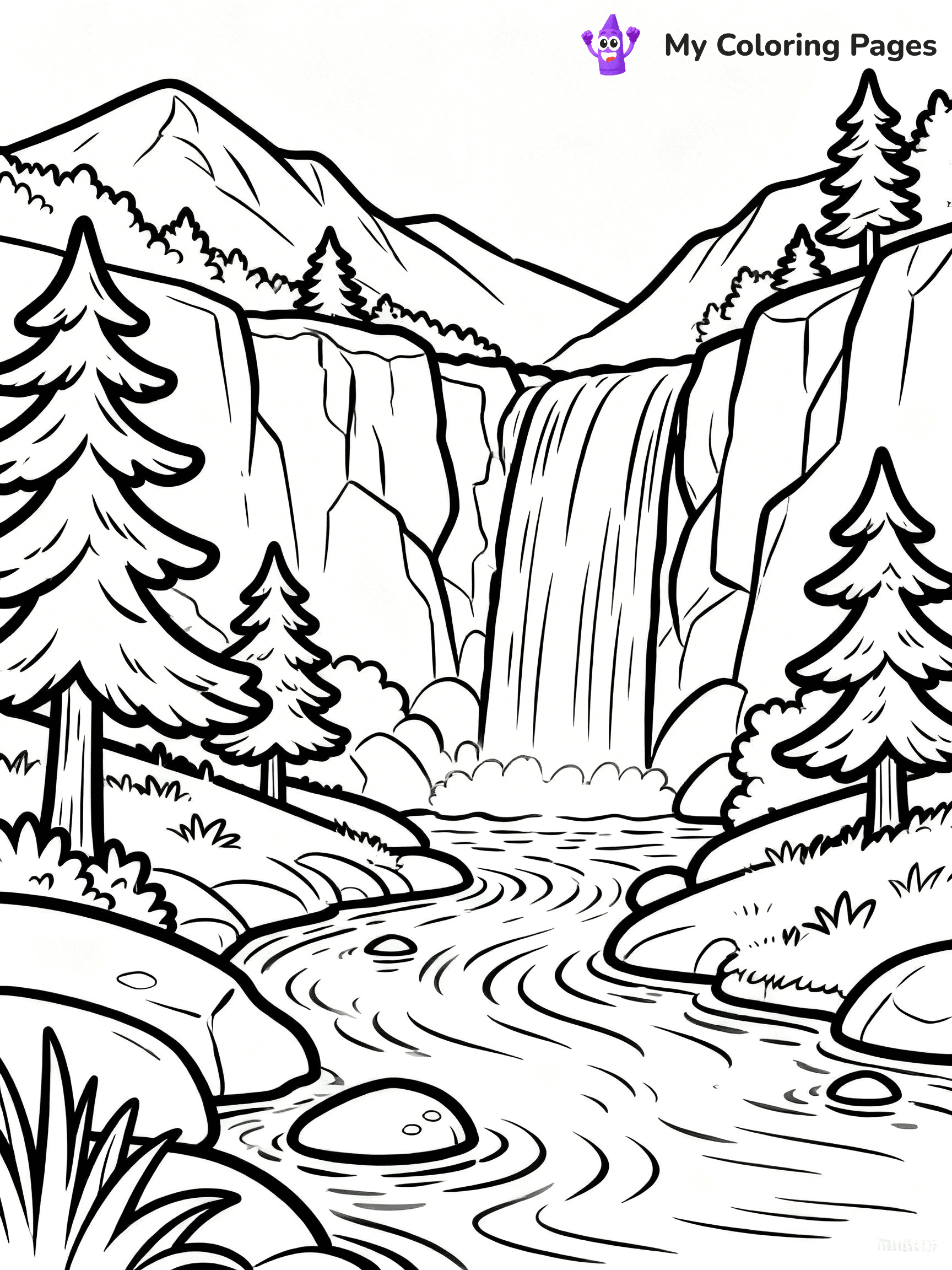 Easy Landscape Coloring Pages - 54