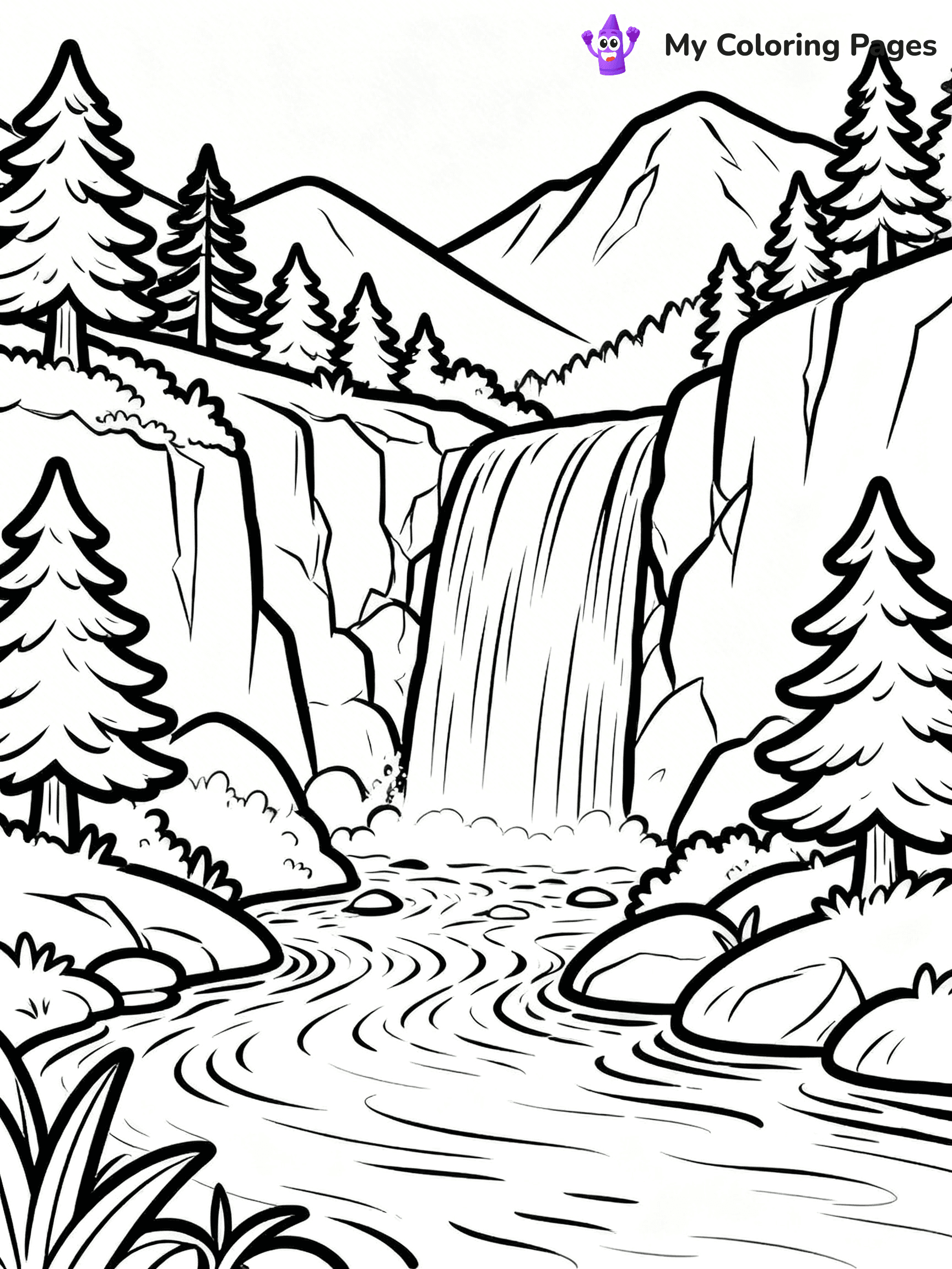 Easy Landscape Coloring Pages - 53