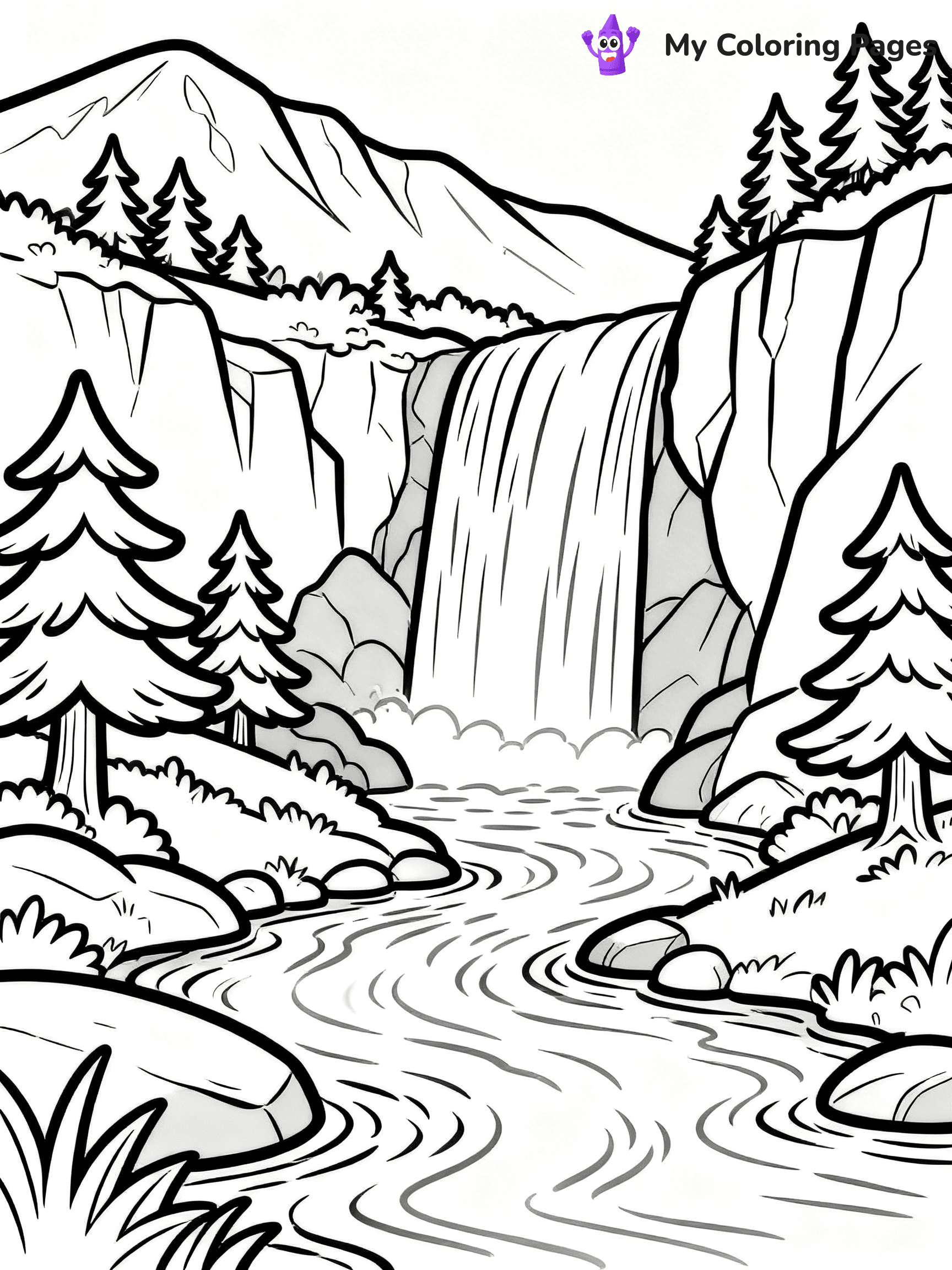 Easy Landscape Coloring Pages - 49