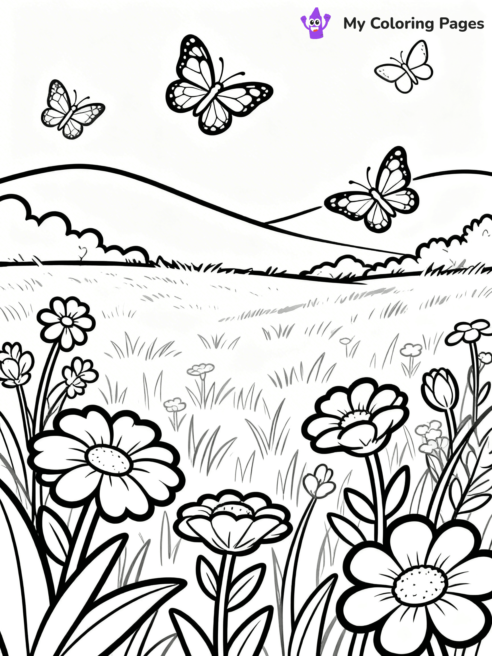 Easy Landscape Coloring Pages - 35