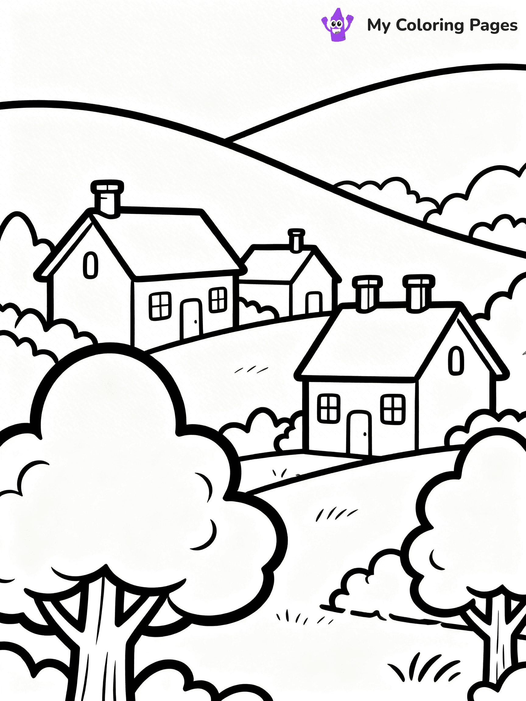 Easy Landscape Coloring Pages - 33