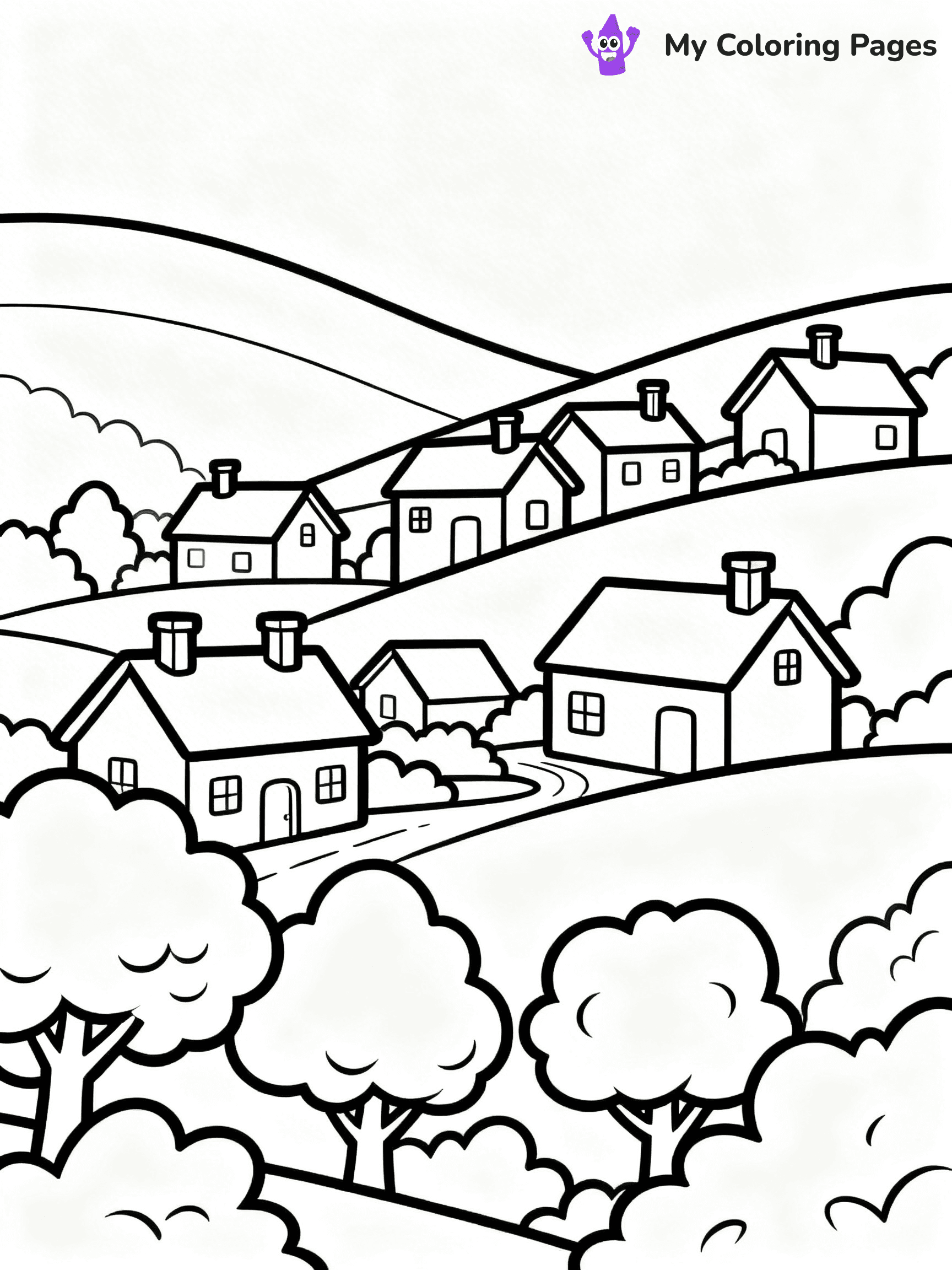 Easy Landscape Coloring Pages - 29