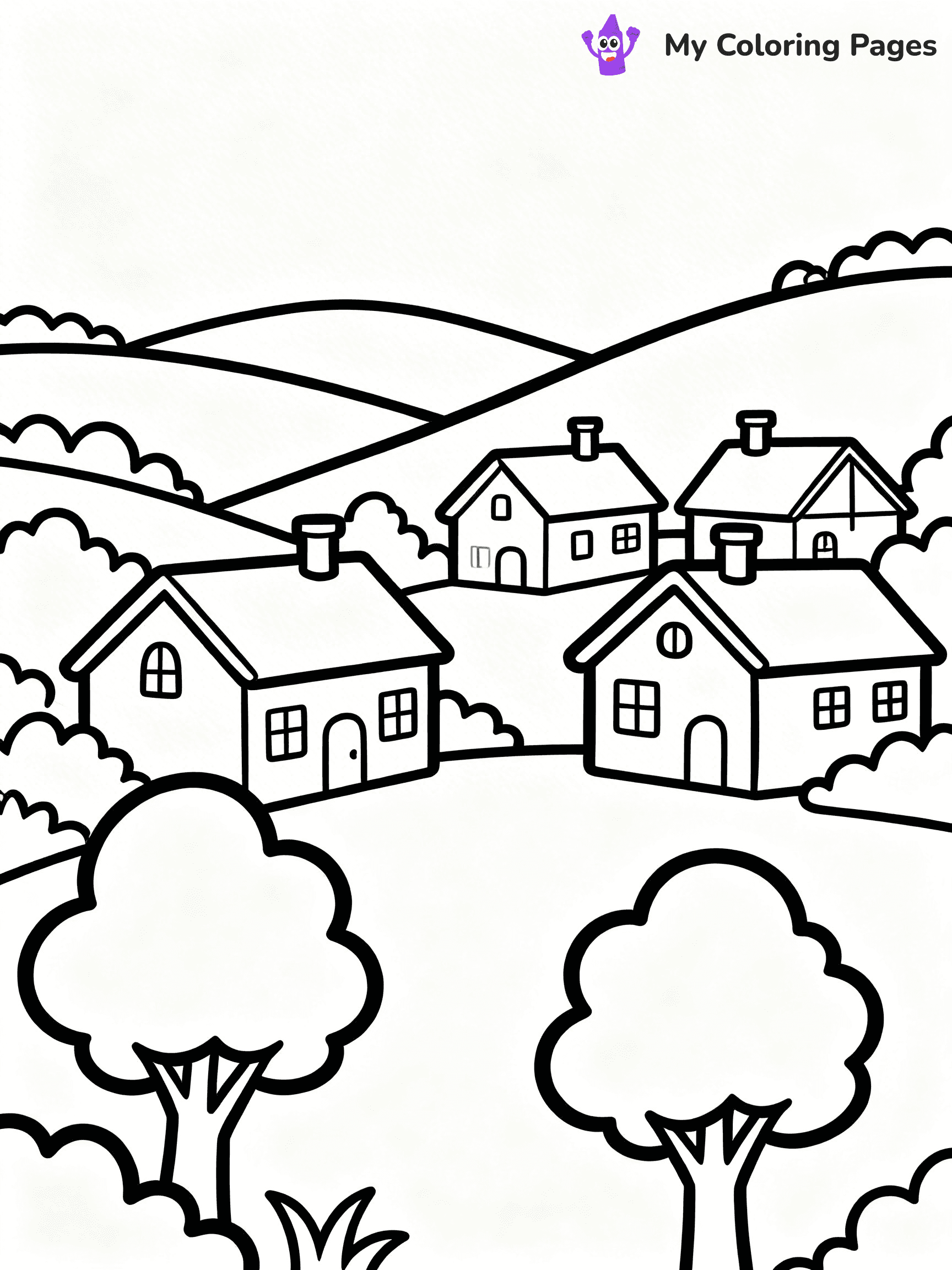 Easy Landscape Coloring Pages - 26
