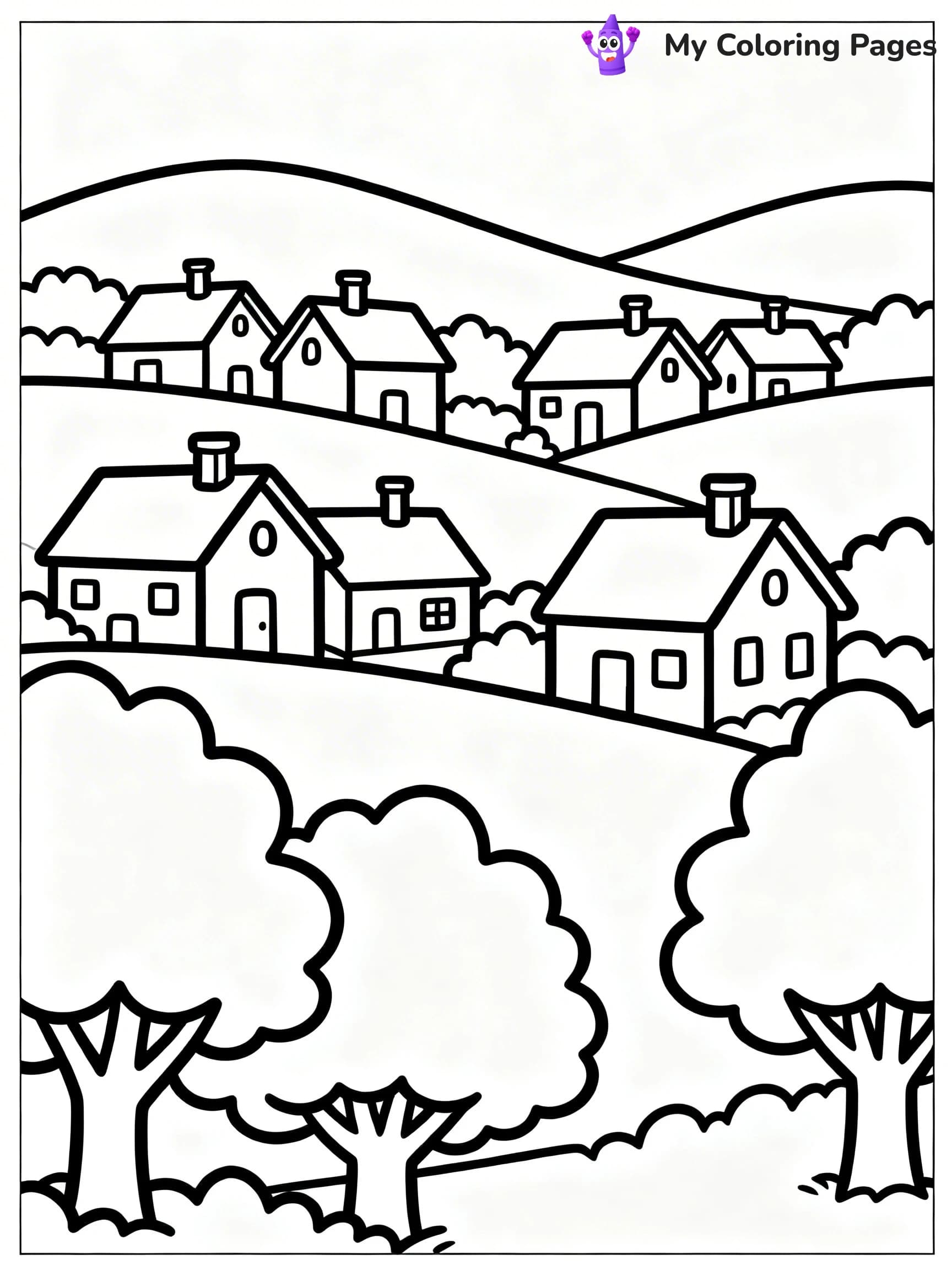 Easy Landscape Coloring Pages - 24