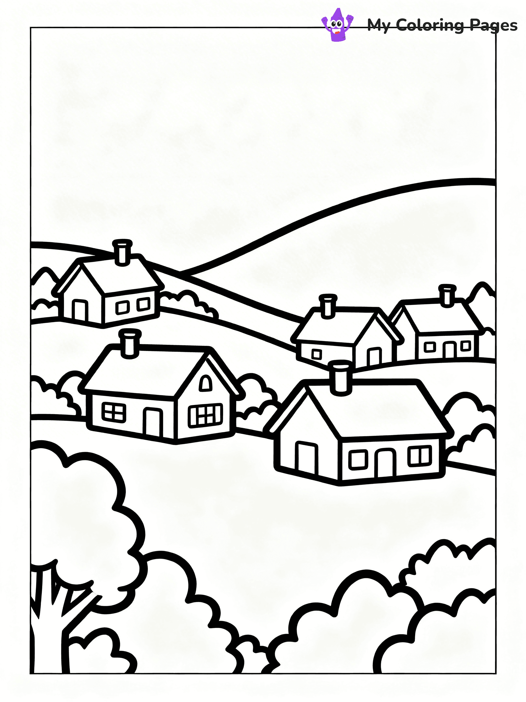 Easy Landscape Coloring Pages - 22