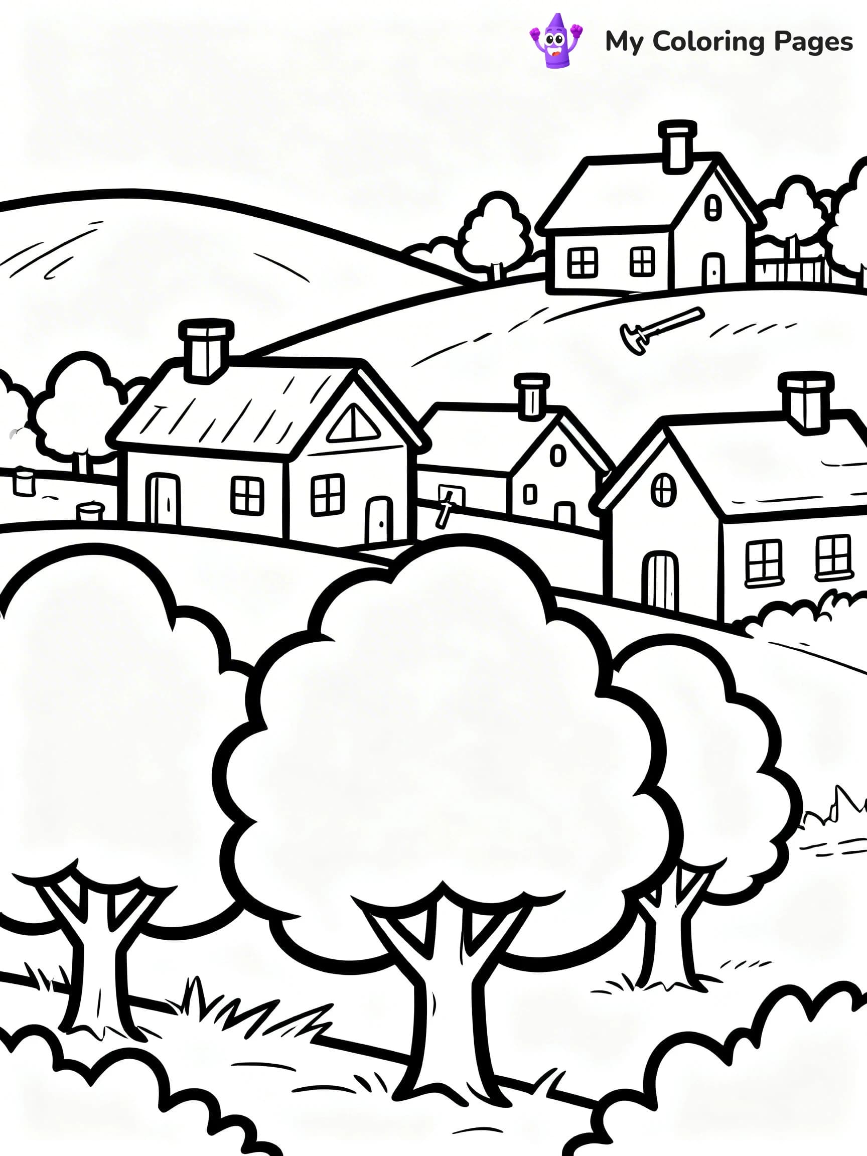 Easy Landscape Coloring Pages - 20