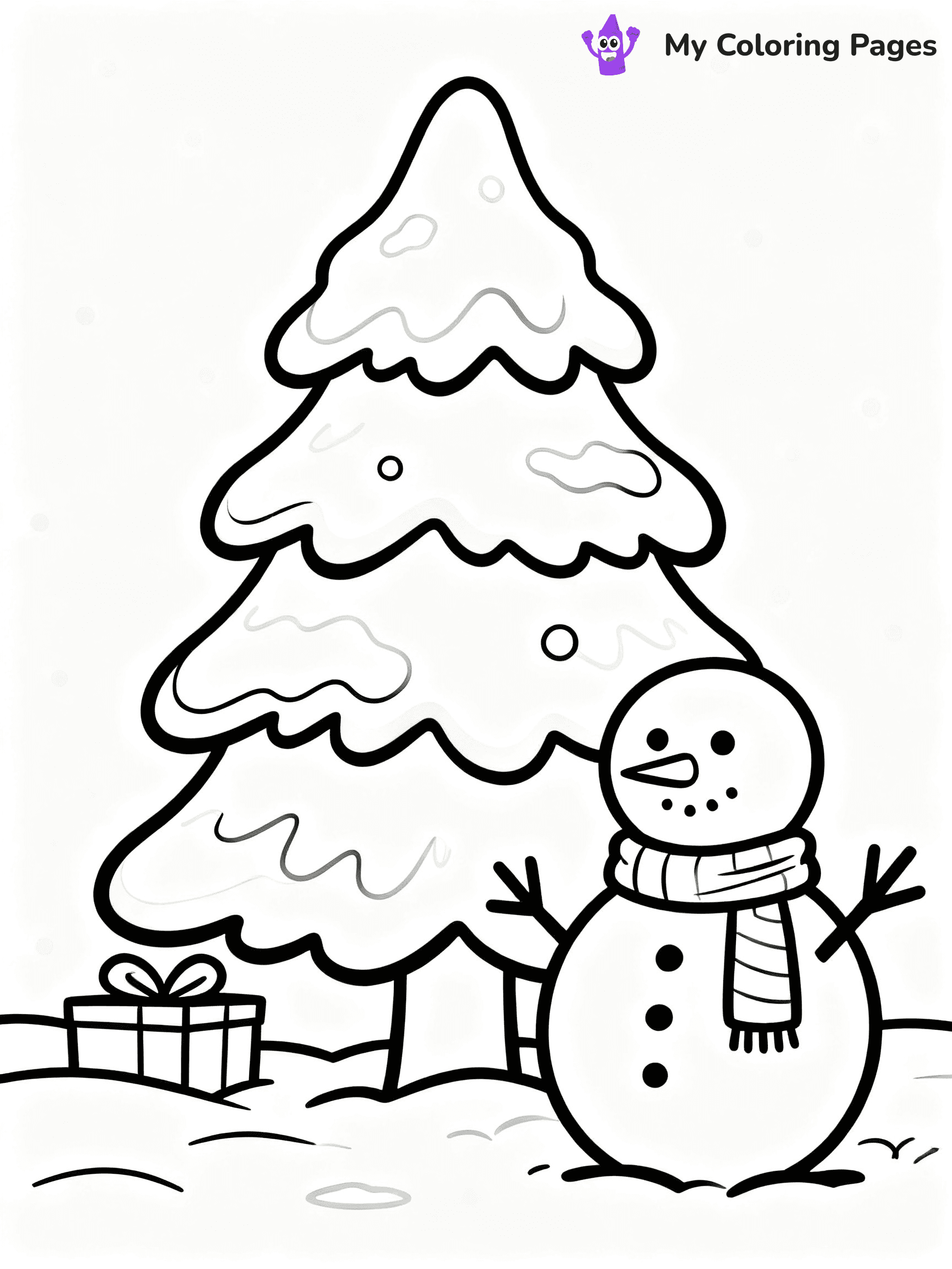 Cute Christmas Tree Coloring Pages - 23