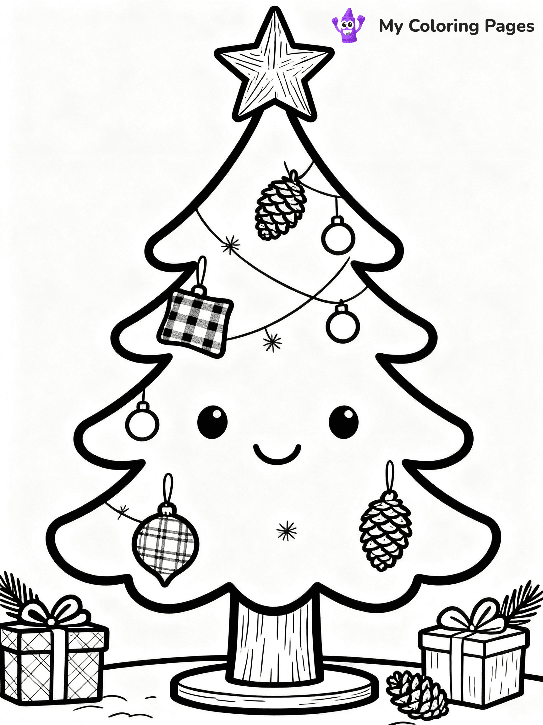 Cute Christmas Tree Coloring Pages - 19