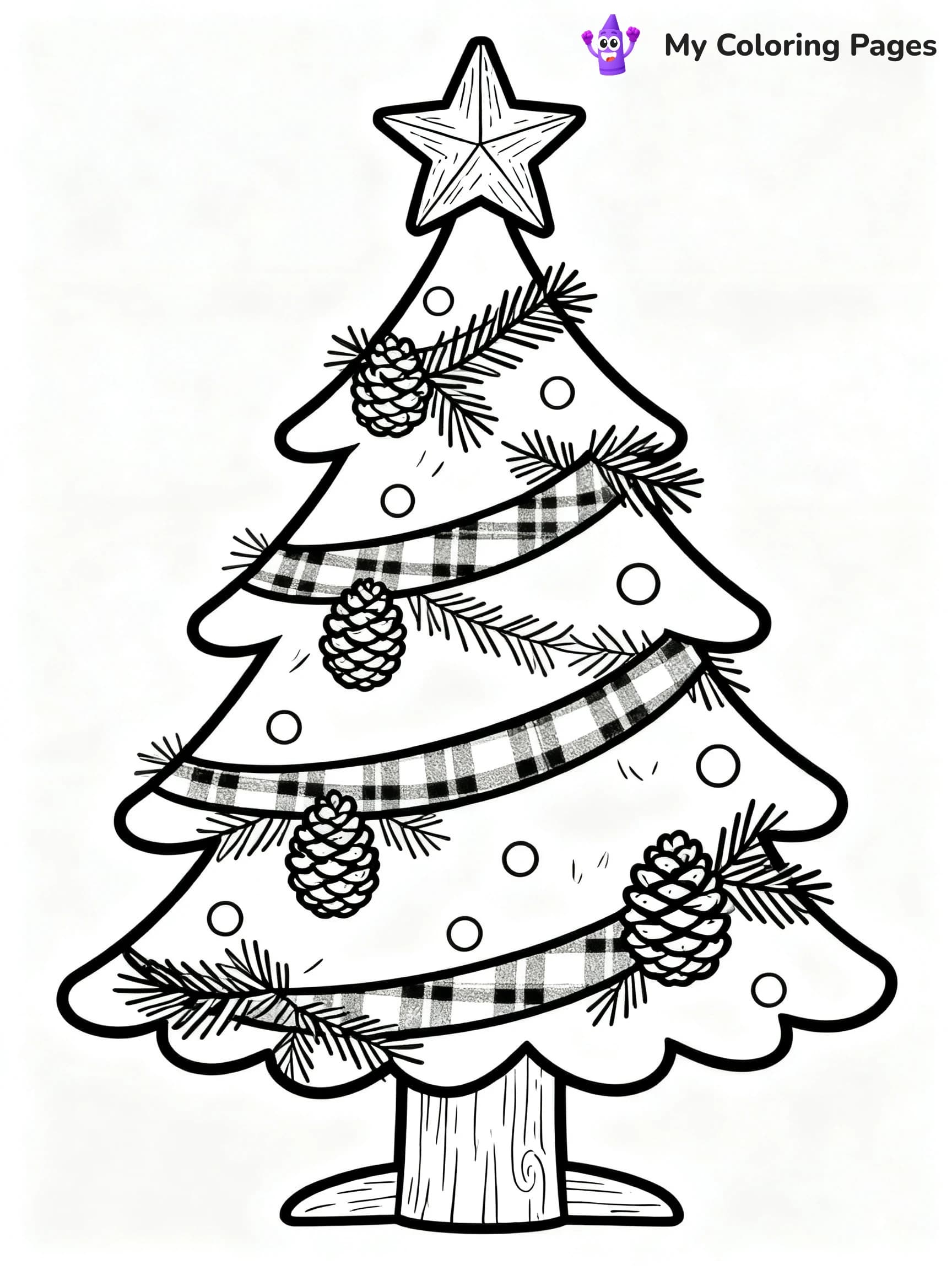 Cute Christmas Tree Coloring Pages - 17