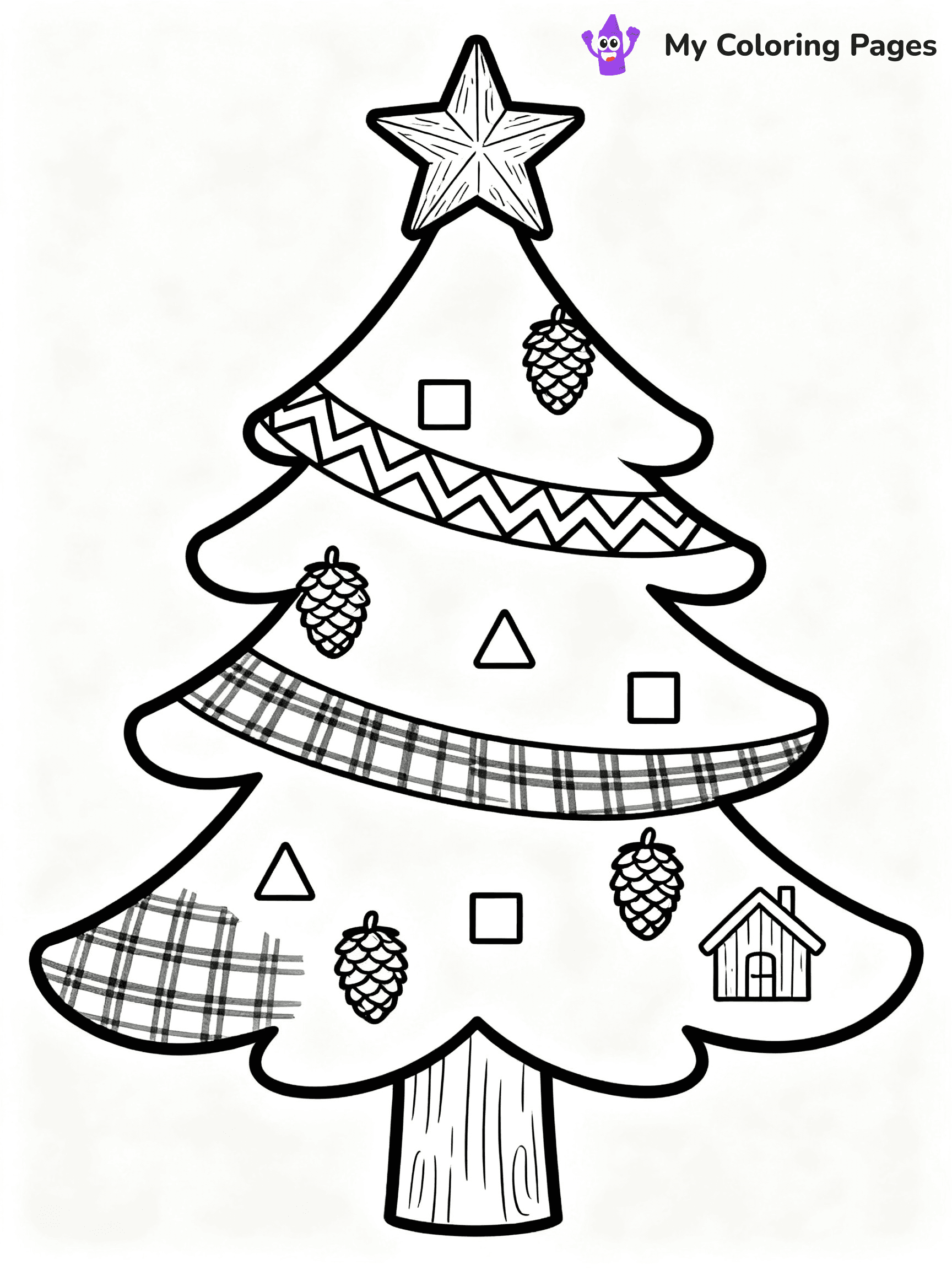 Cute Christmas Tree Coloring Pages - 16