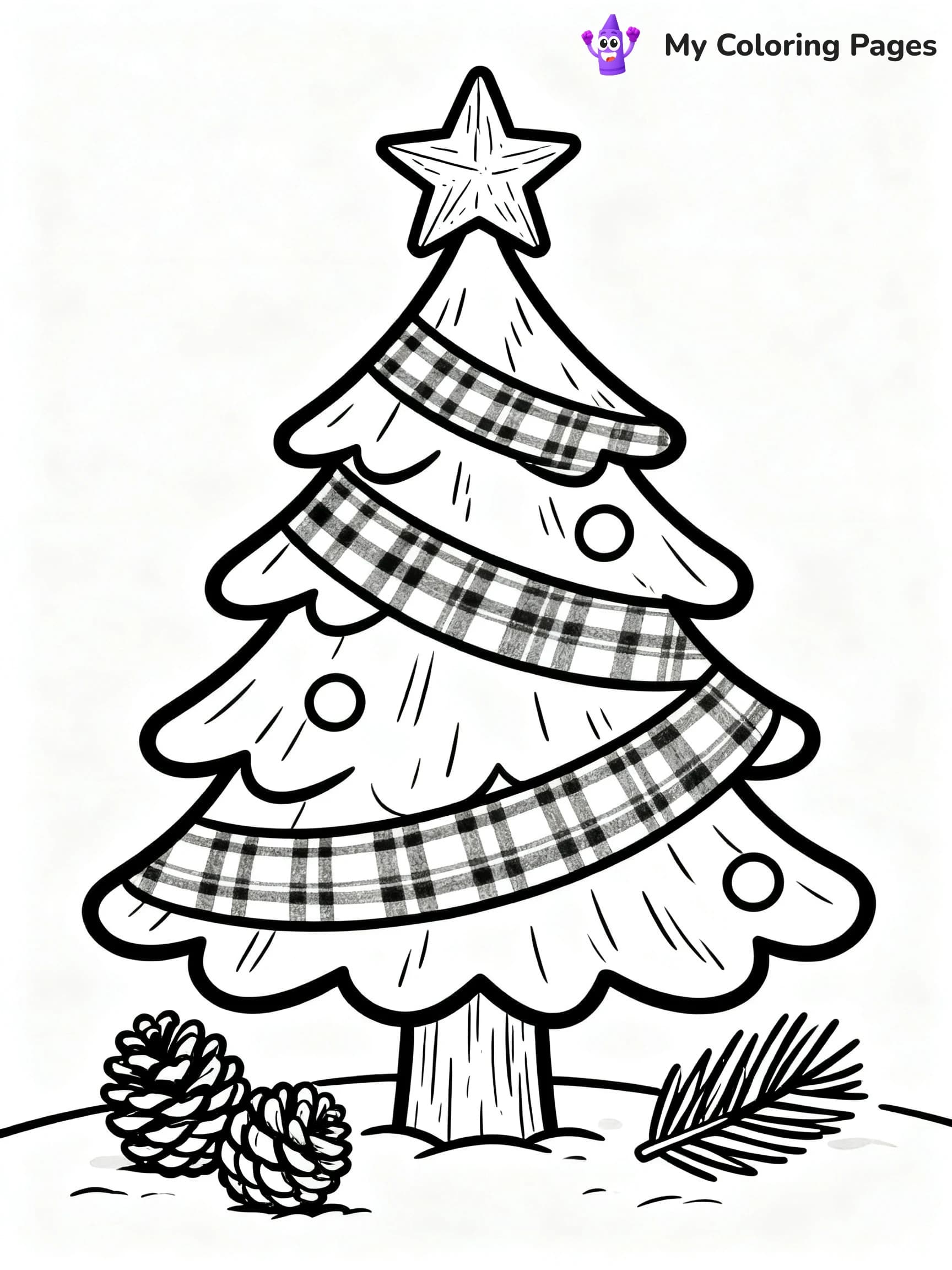 Cute Christmas Tree Coloring Pages - 14