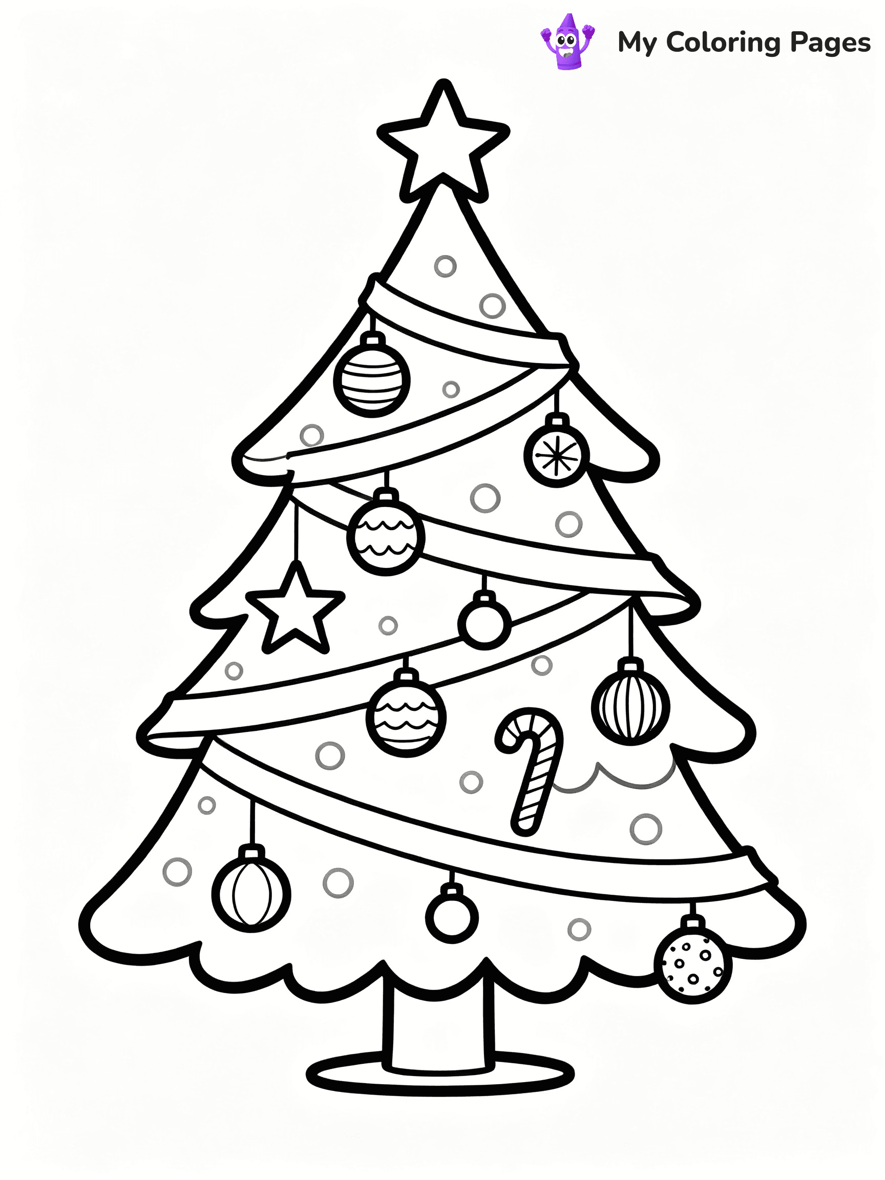 Cute Christmas Tree Coloring Pages - 12