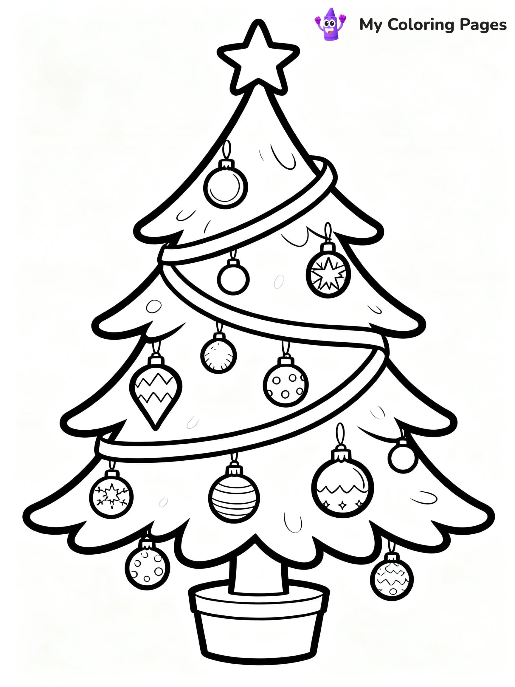 Cute Christmas Tree Coloring Pages - 11