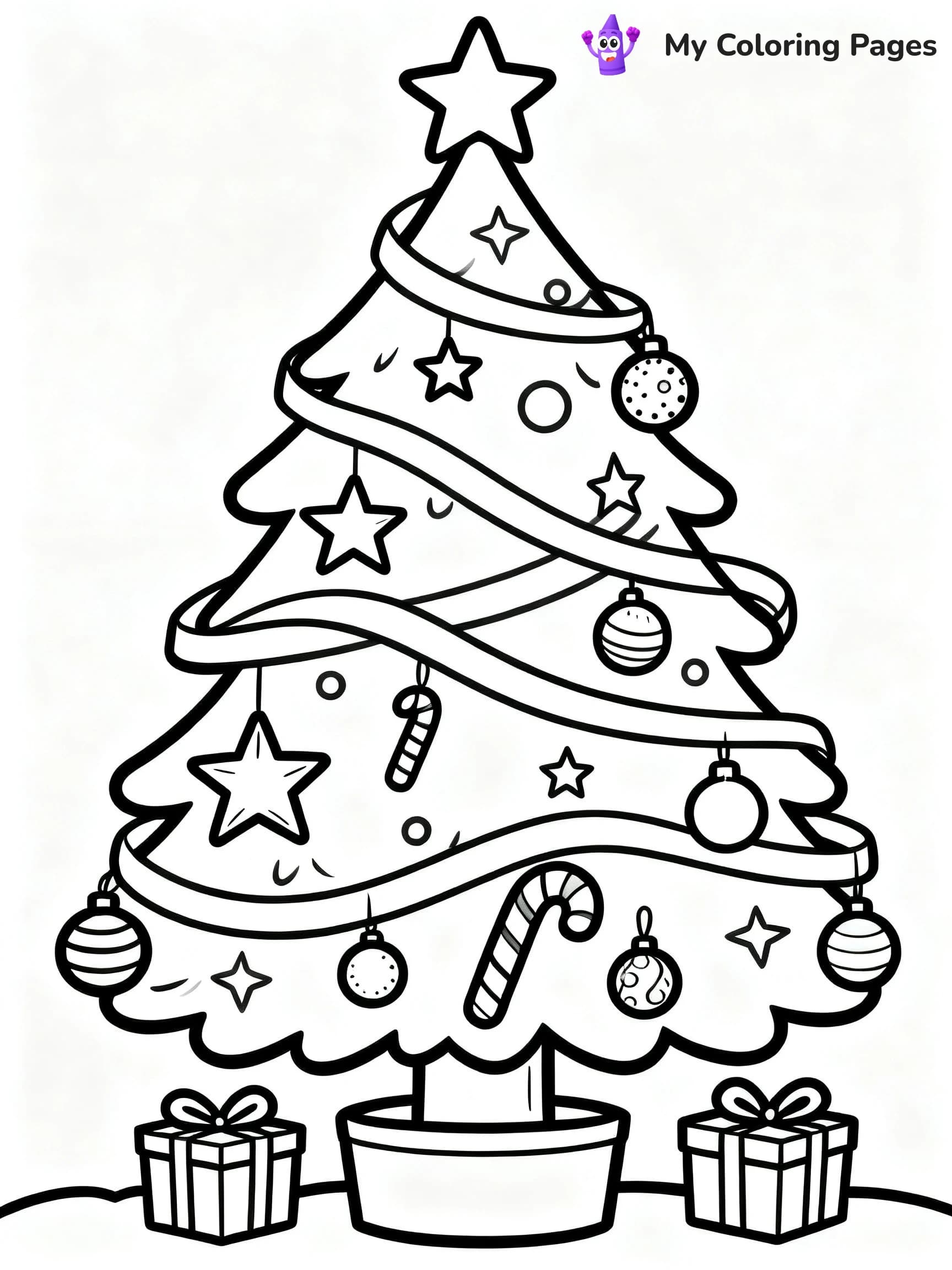 Cute Christmas Tree Coloring Pages - 10